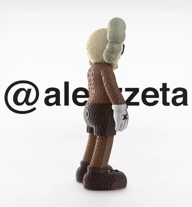 Kaws Companion 8 bits Textured Low-poly 3D model_26