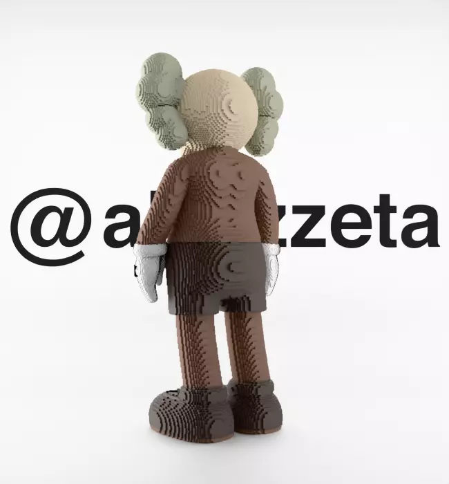 Kaws Companion 8 bits Textured Low-poly 3D model_16