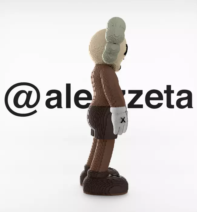 Kaws Companion 8 bits Textured Low-poly 3D model_27