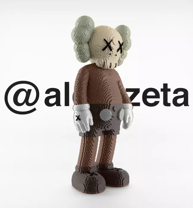 Kaws Companion 8 bits Textured Low-poly 3D model_33