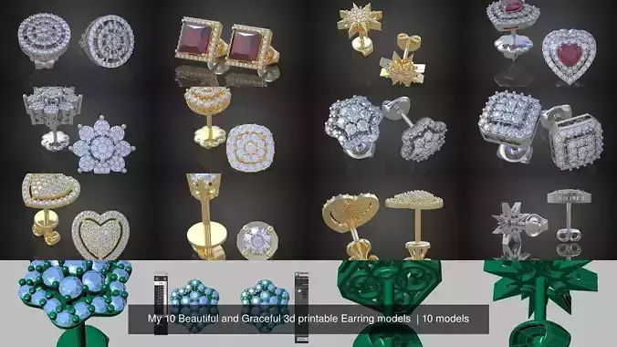 My 10 Beautiful and Graceful 3d printable Earring models 