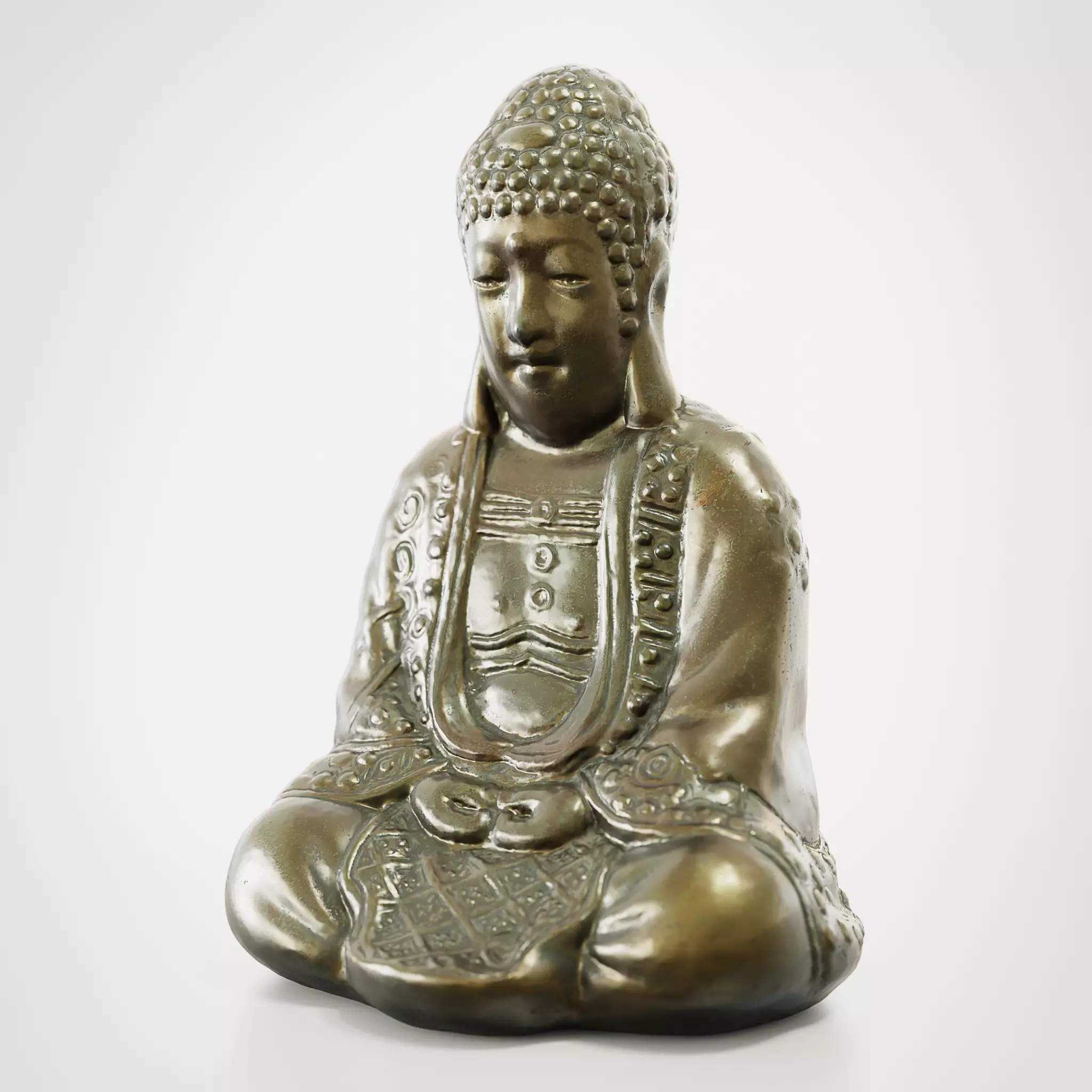 Buddha Metal Sculpture - 3D Scan Low-poly 3D model_0