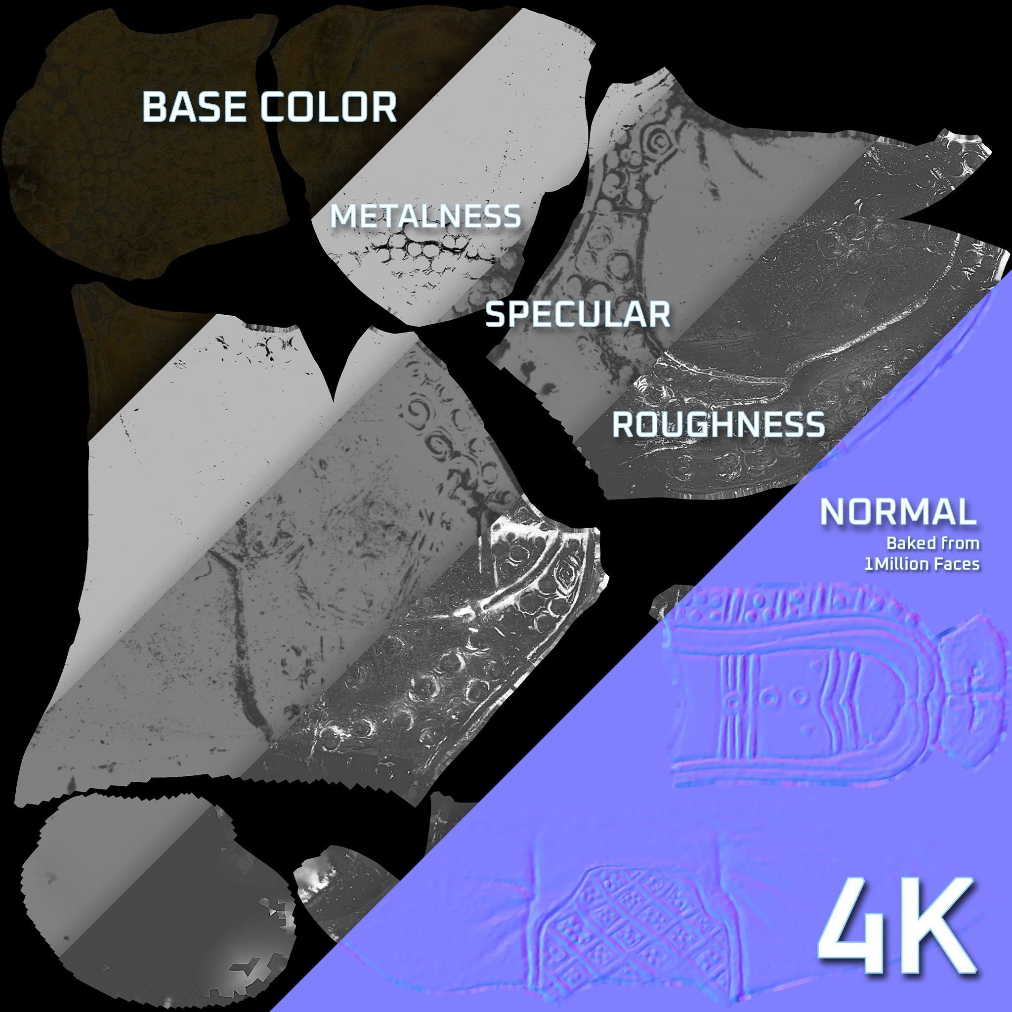 Buddha Metal Sculpture - 3D Scan Low-poly 3D model_6