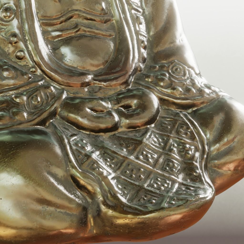 Buddha Metal Sculpture - 3D Scan Low-poly 3D model_3