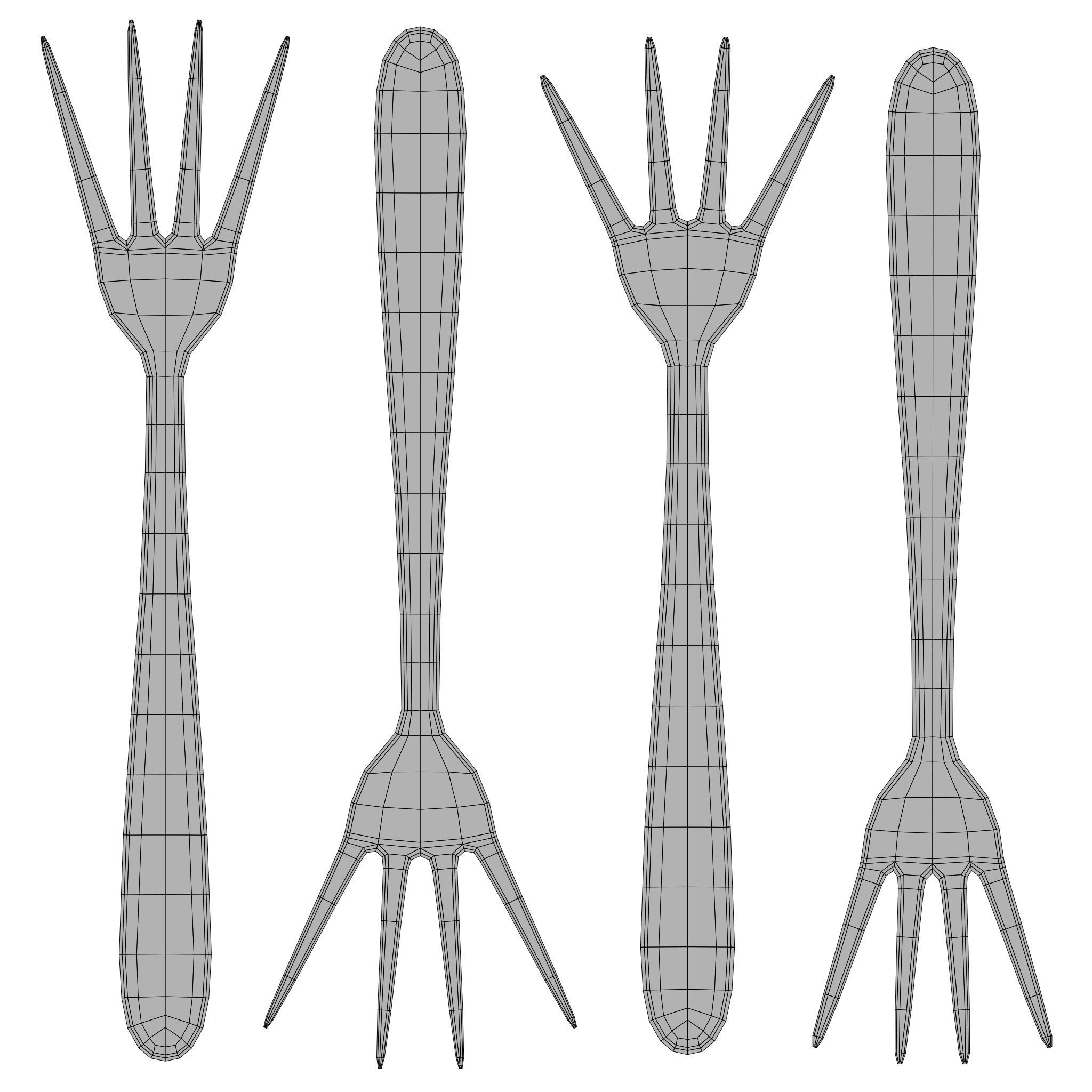 Dessert fork - Dinner fork 3D model_11