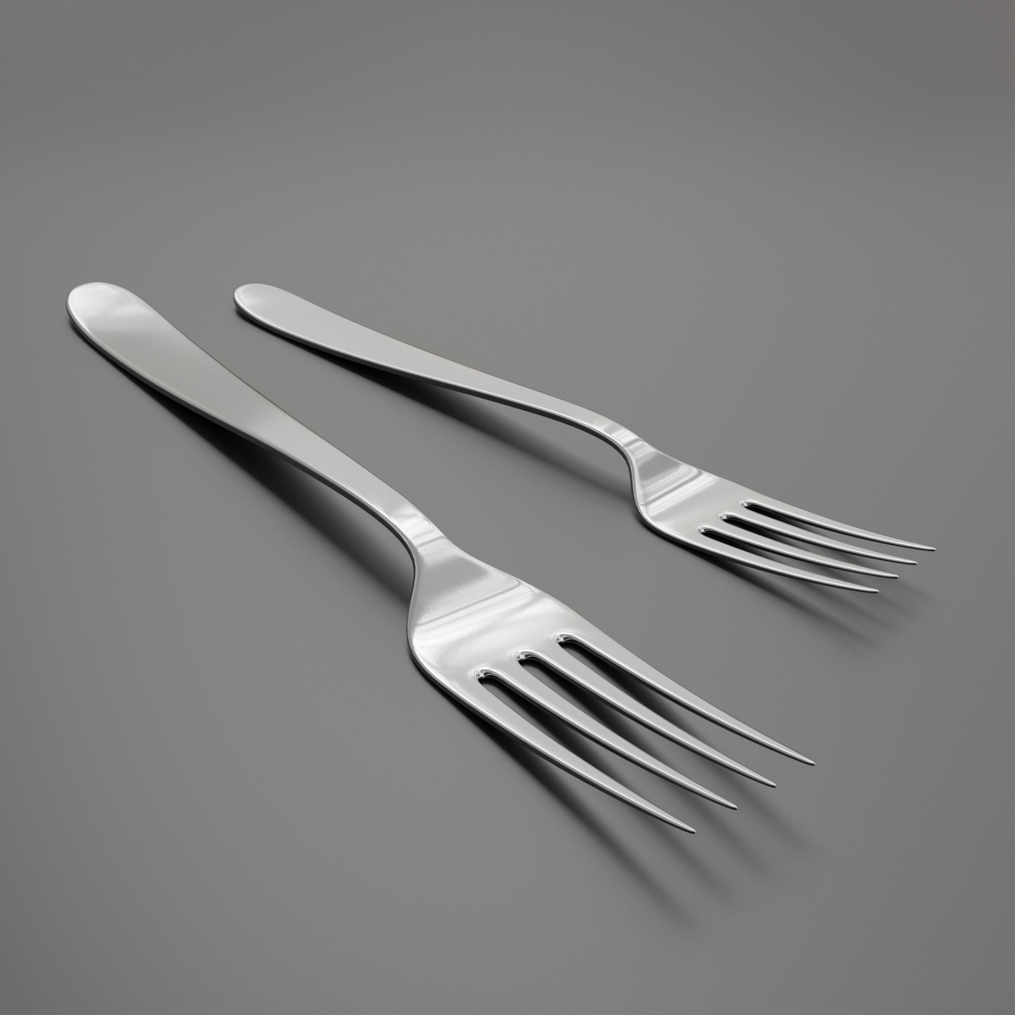 Dessert fork - Dinner fork 3D model_1