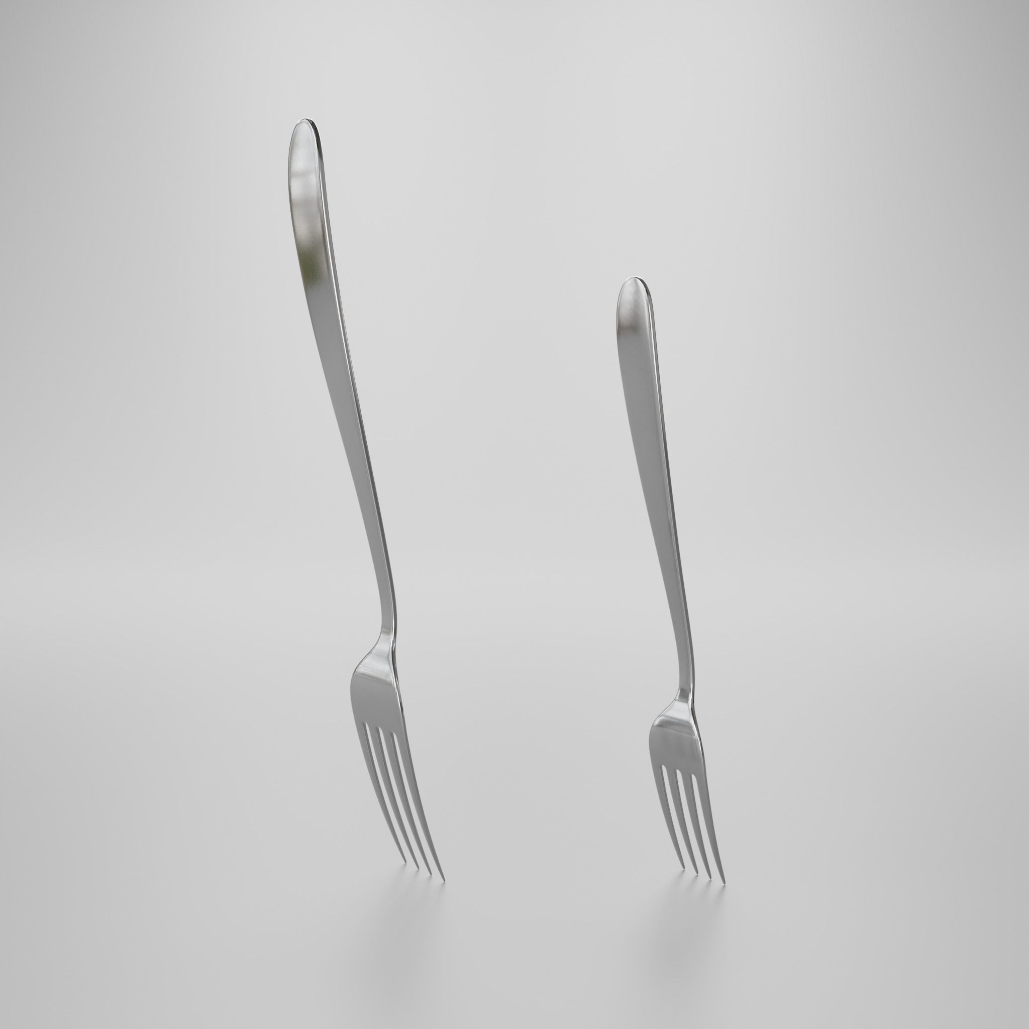 Dessert fork - Dinner fork 3D model_6