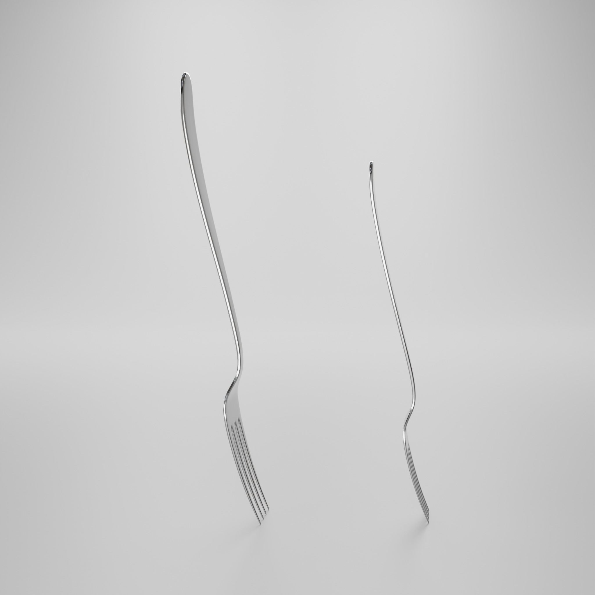 Dessert fork - Dinner fork 3D model_5