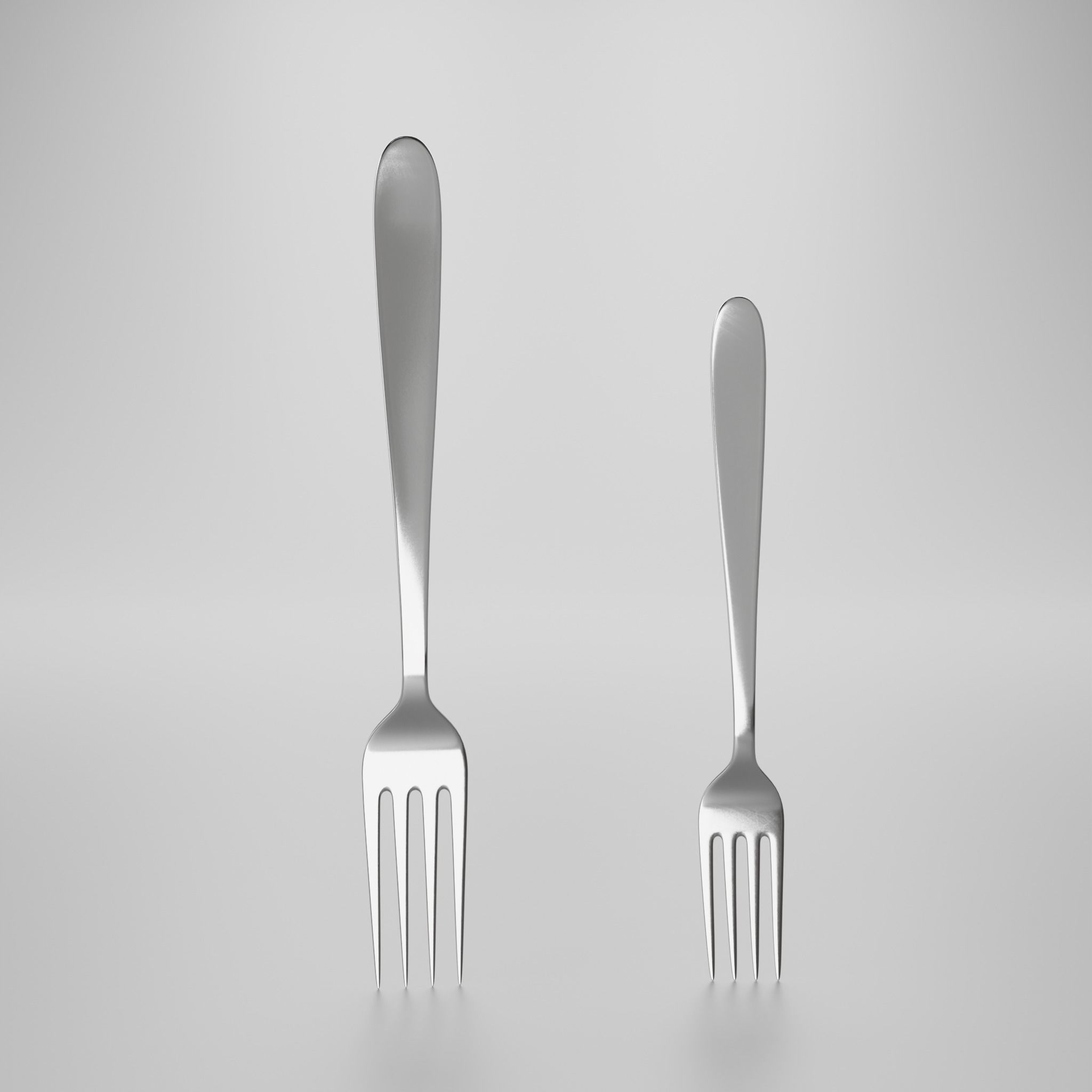 Dessert fork - Dinner fork 3D model_3