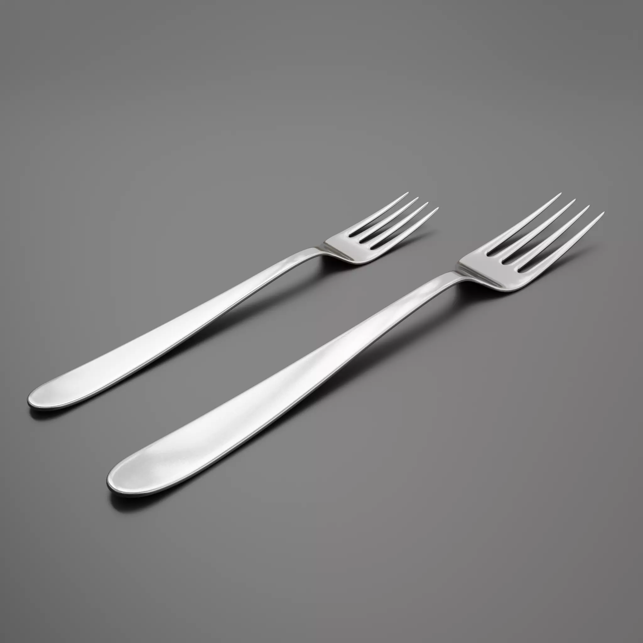 Dessert fork - Dinner fork 3D model_0