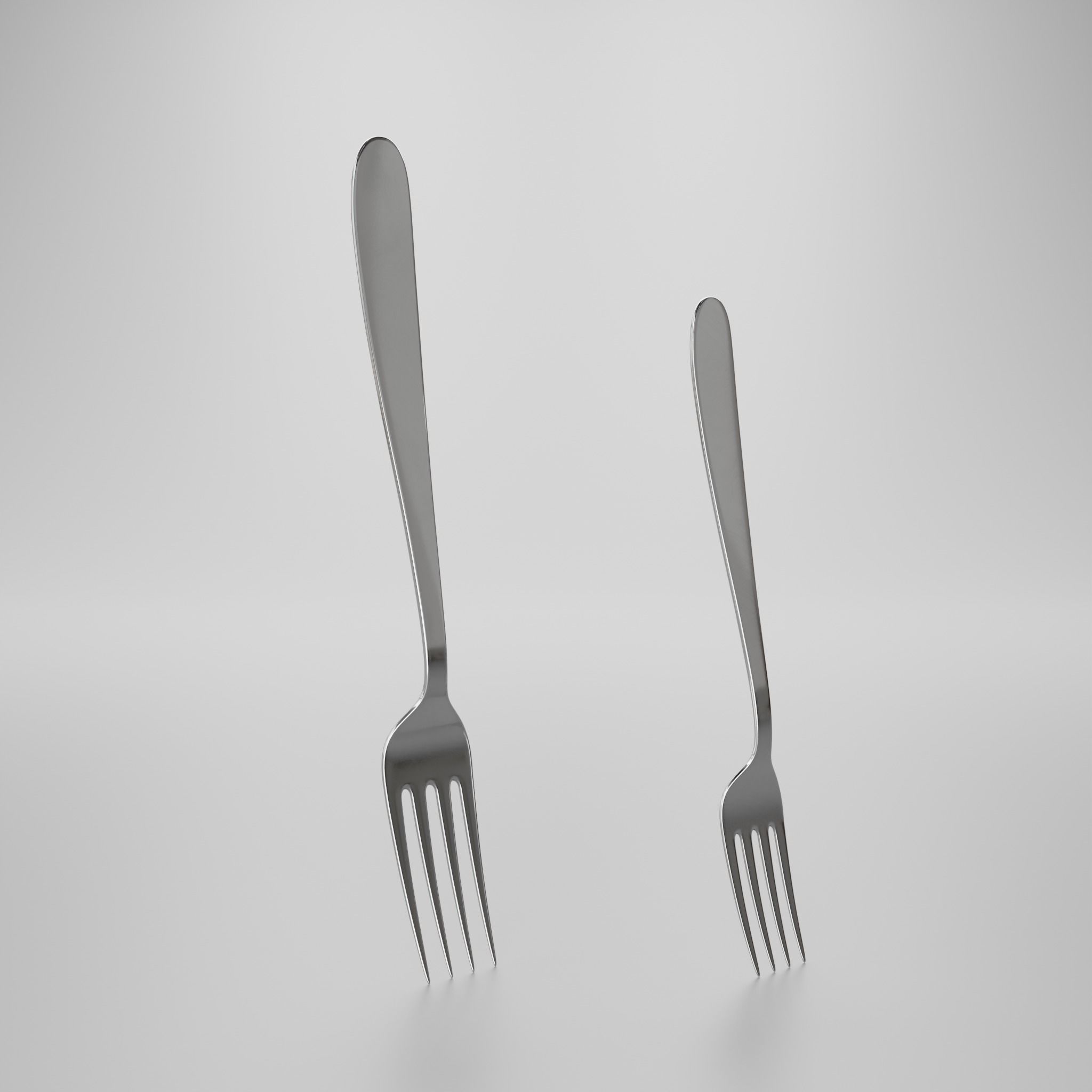 Dessert fork - Dinner fork 3D model_4