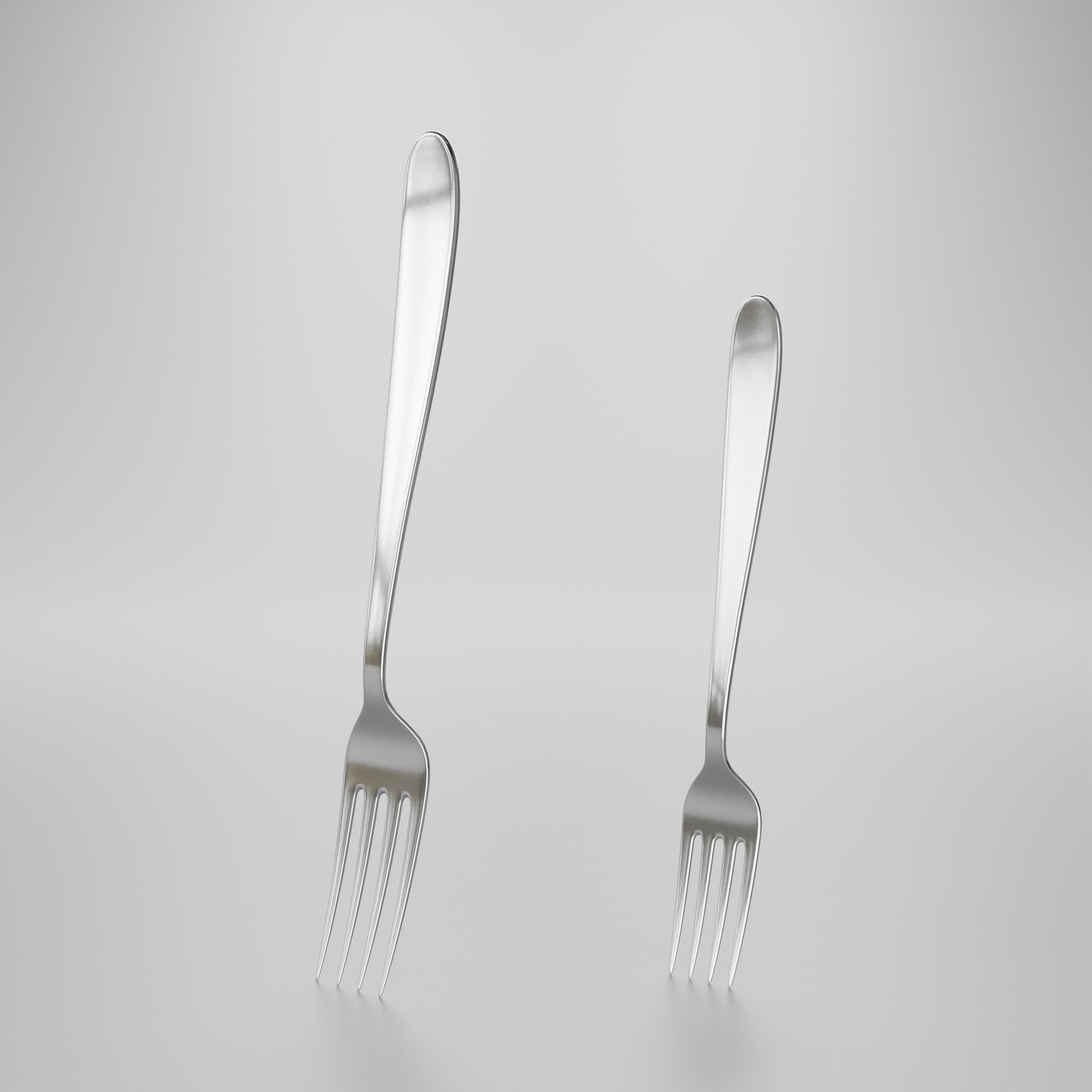Dessert fork - Dinner fork 3D model_2