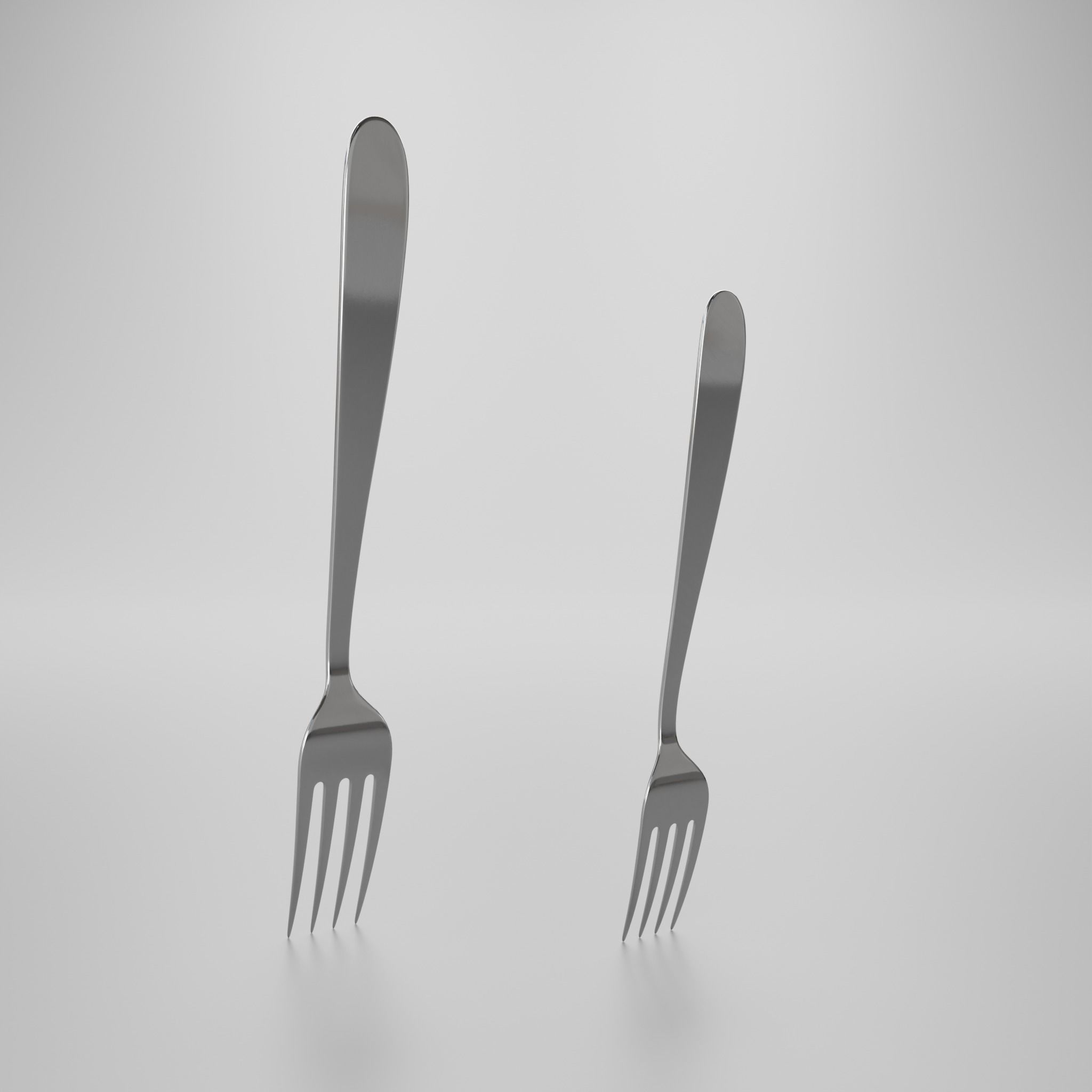 Dessert fork - Dinner fork 3D model_8