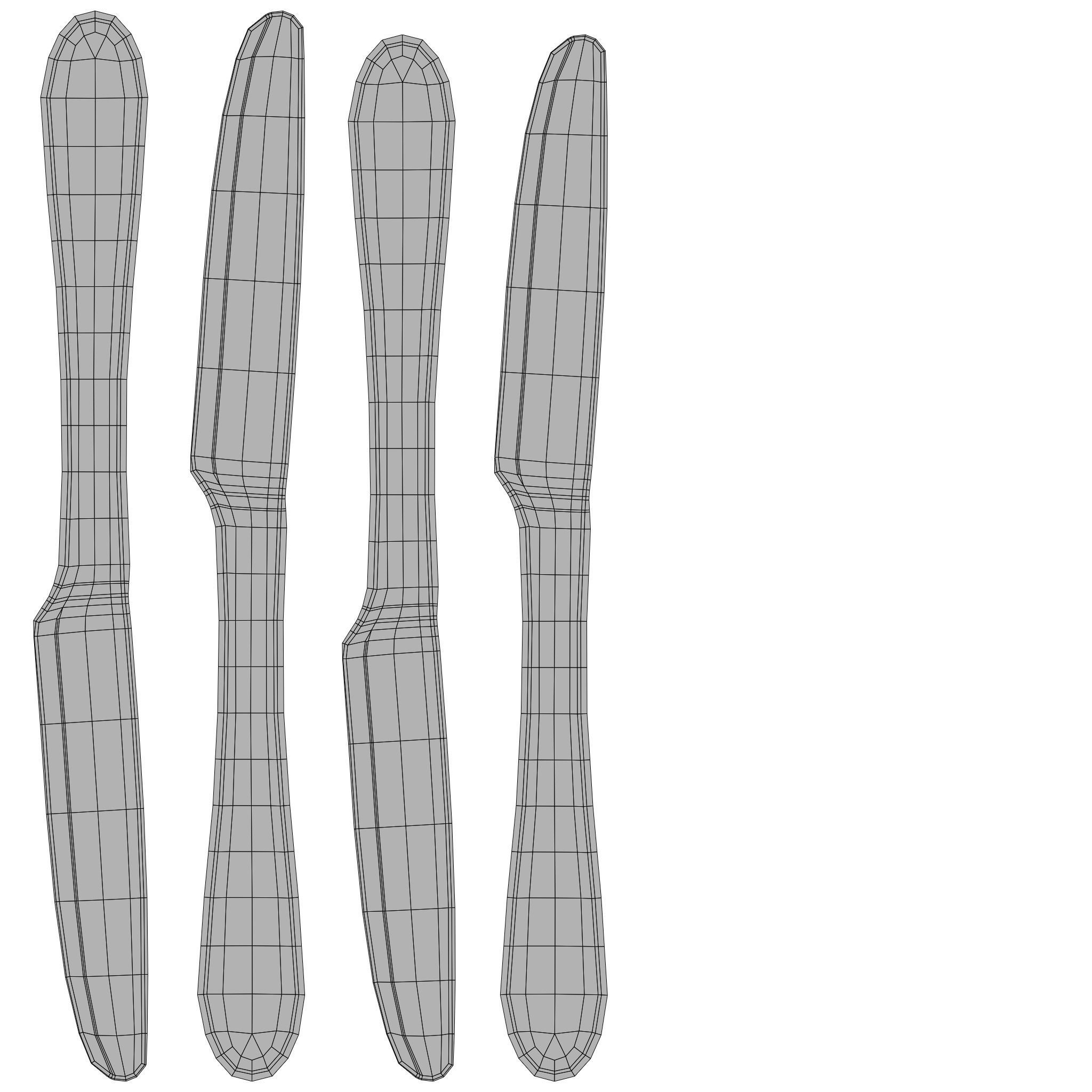 Dessert knife - Dinner knife 3D model_11