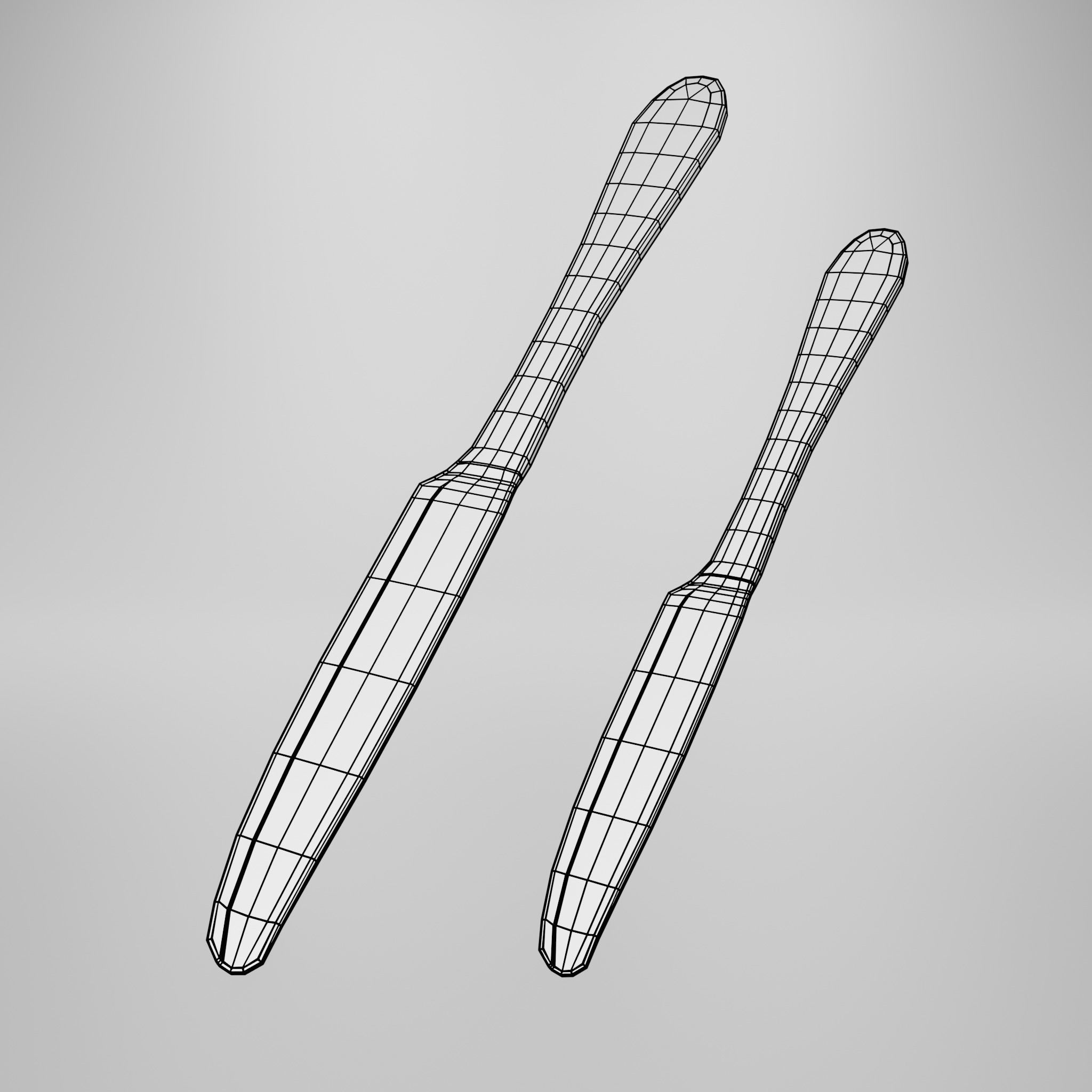 Dessert knife - Dinner knife 3D model_9