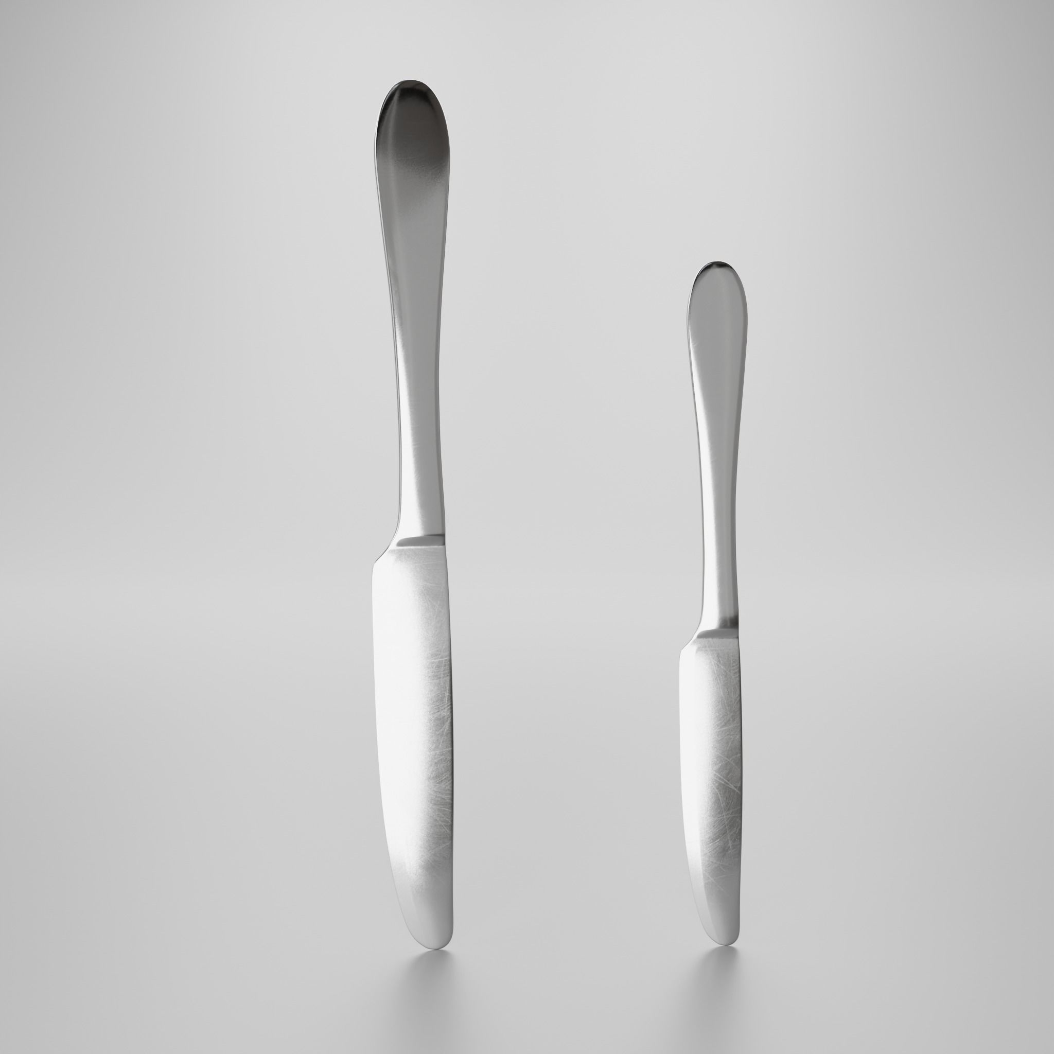 Dessert knife - Dinner knife 3D model_3