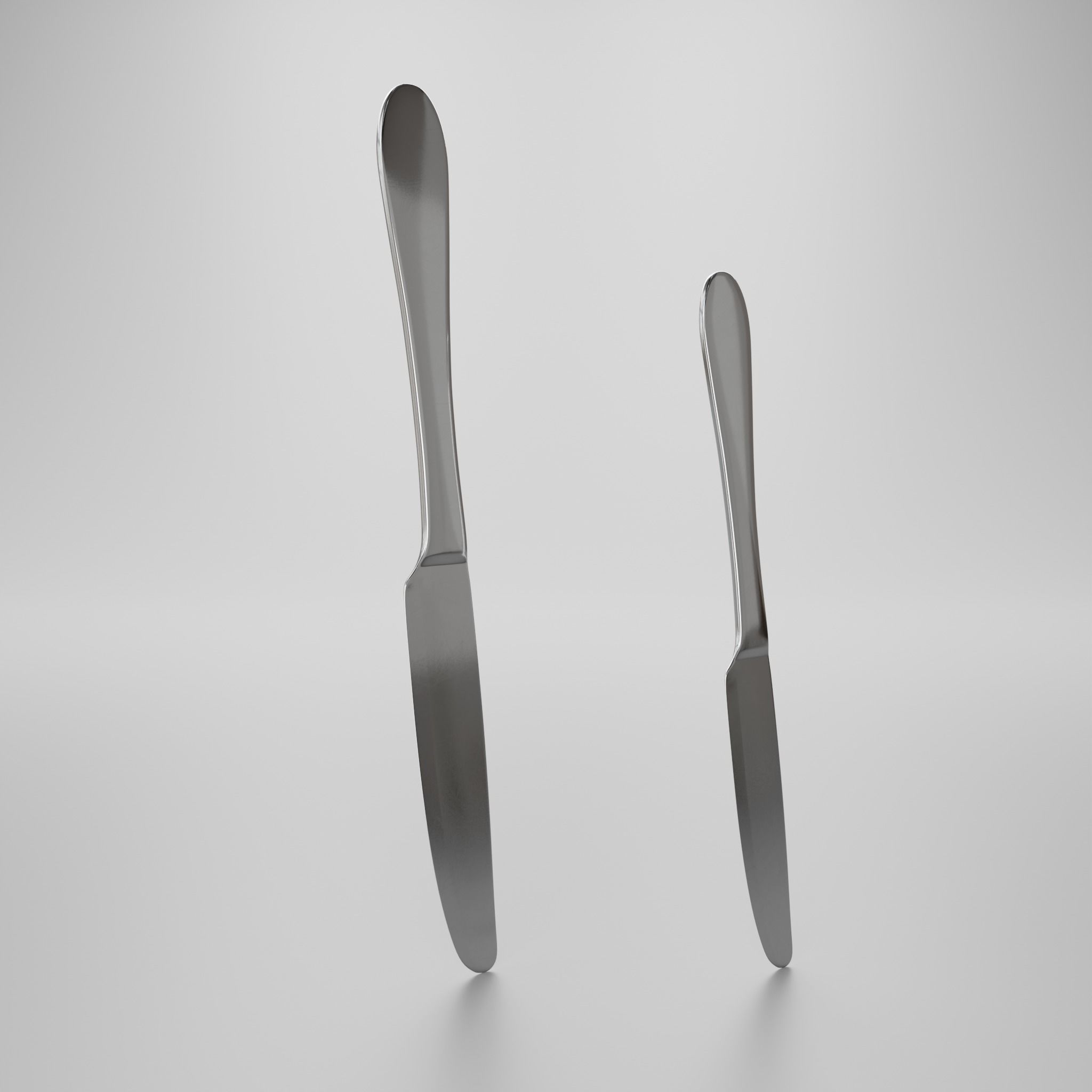 Dessert knife - Dinner knife 3D model_4