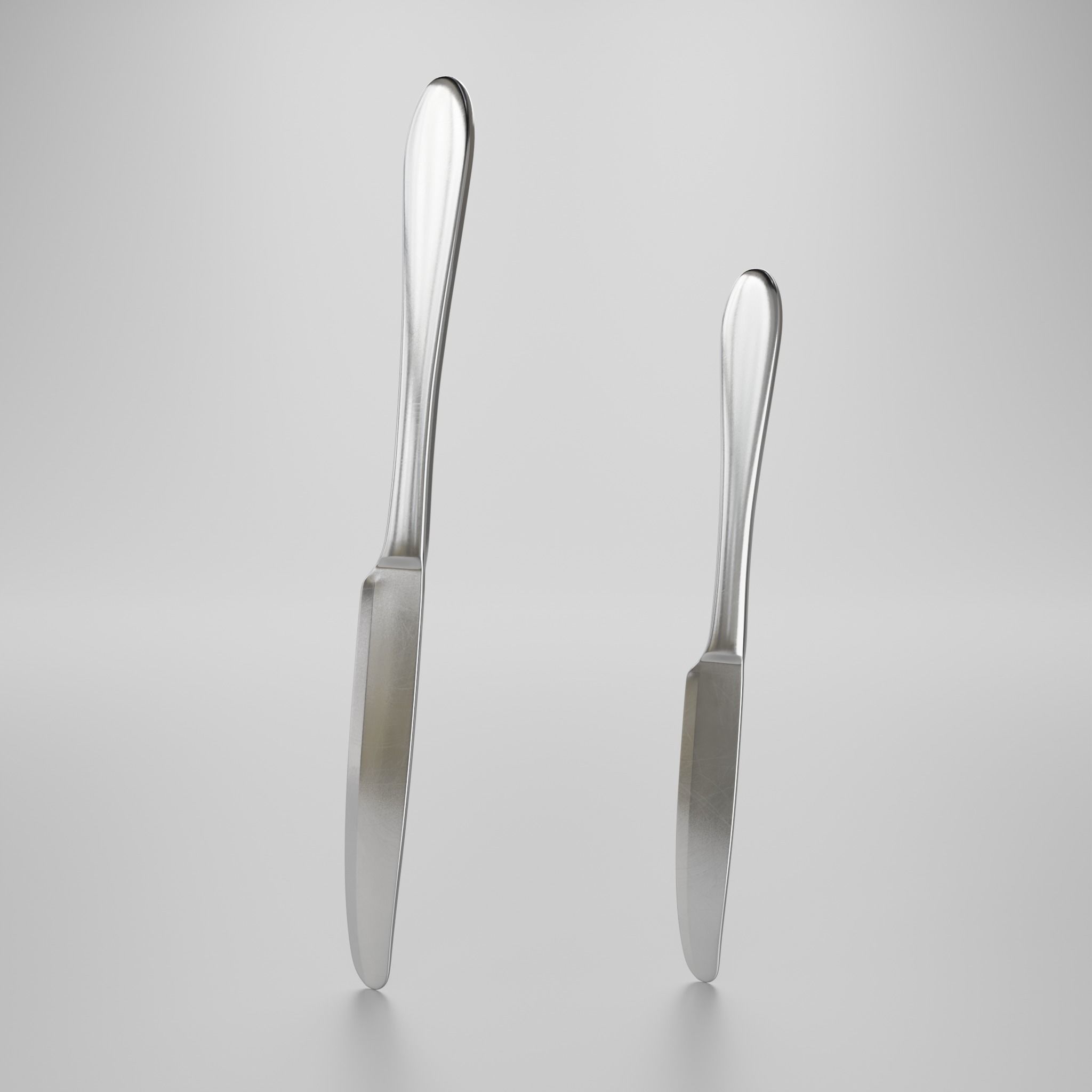 Dessert knife - Dinner knife 3D model_2