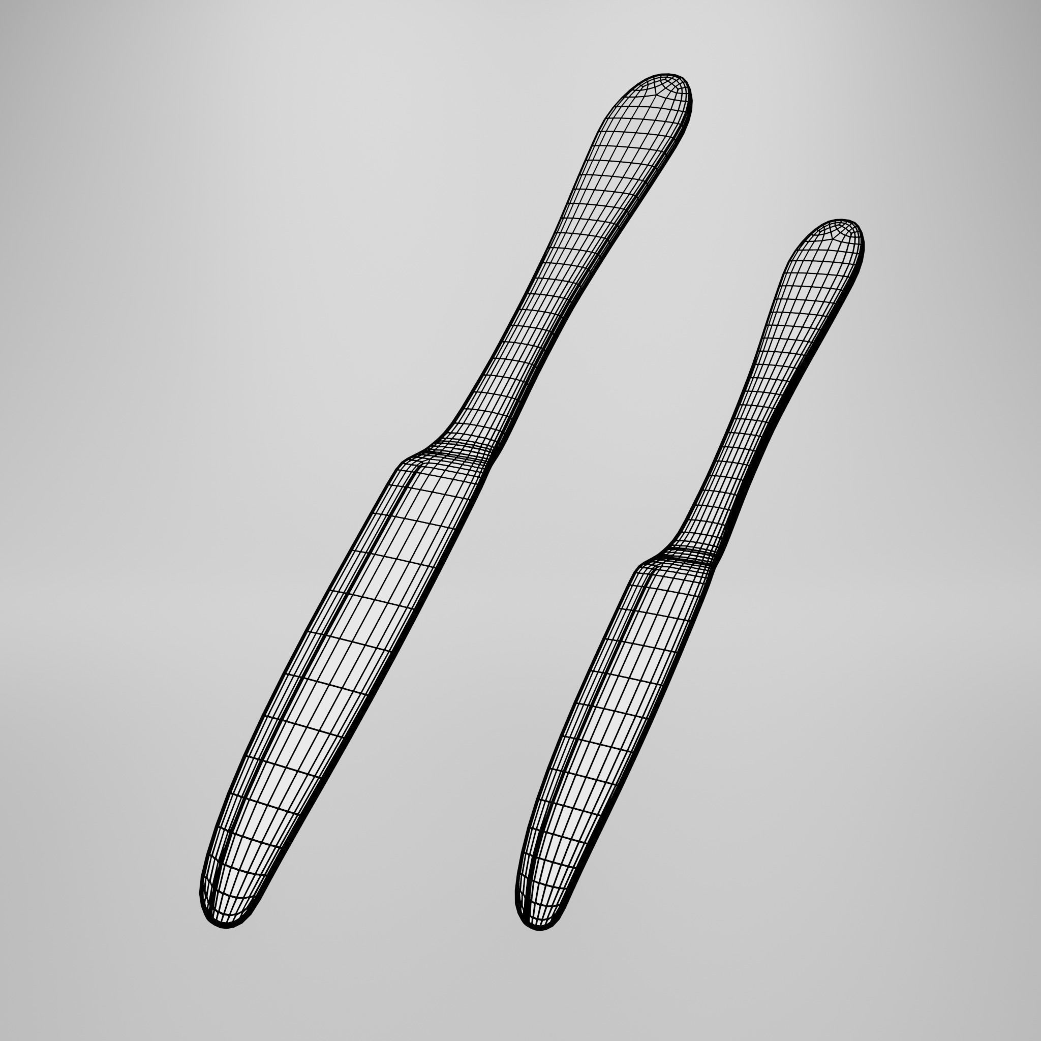 Dessert knife - Dinner knife 3D model_10