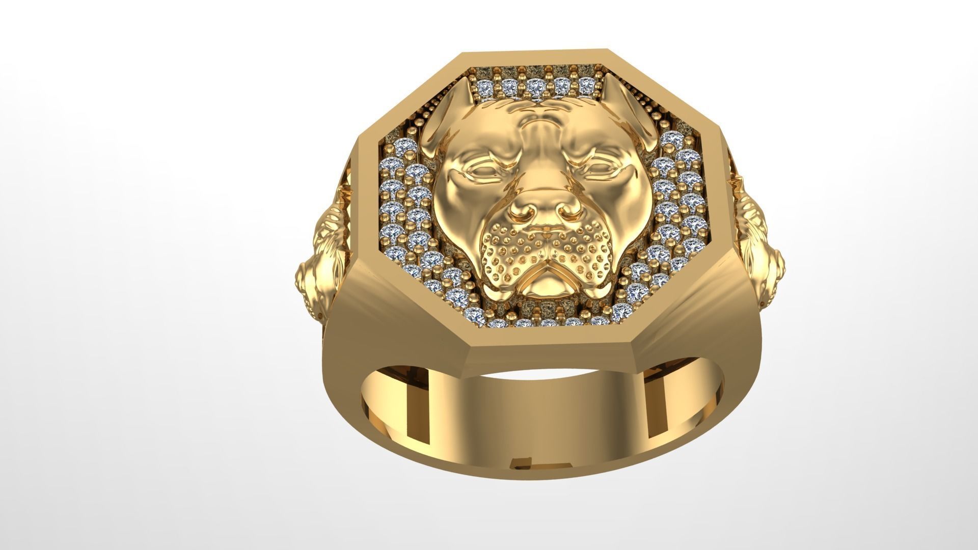 Bulldog Ring 3D print model_1