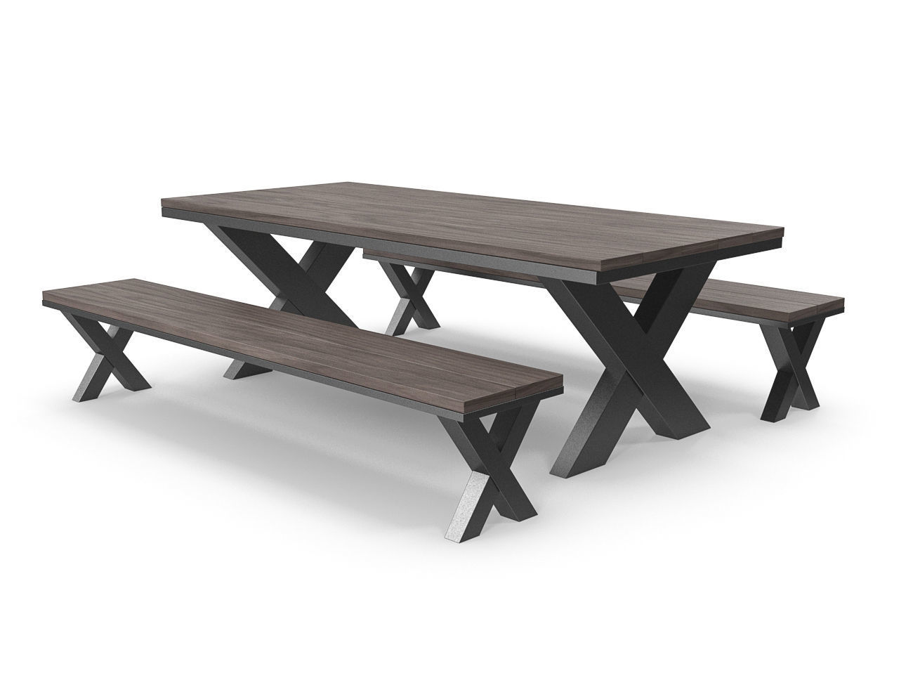 Park Table 03 PBR Low-poly 3D model_5