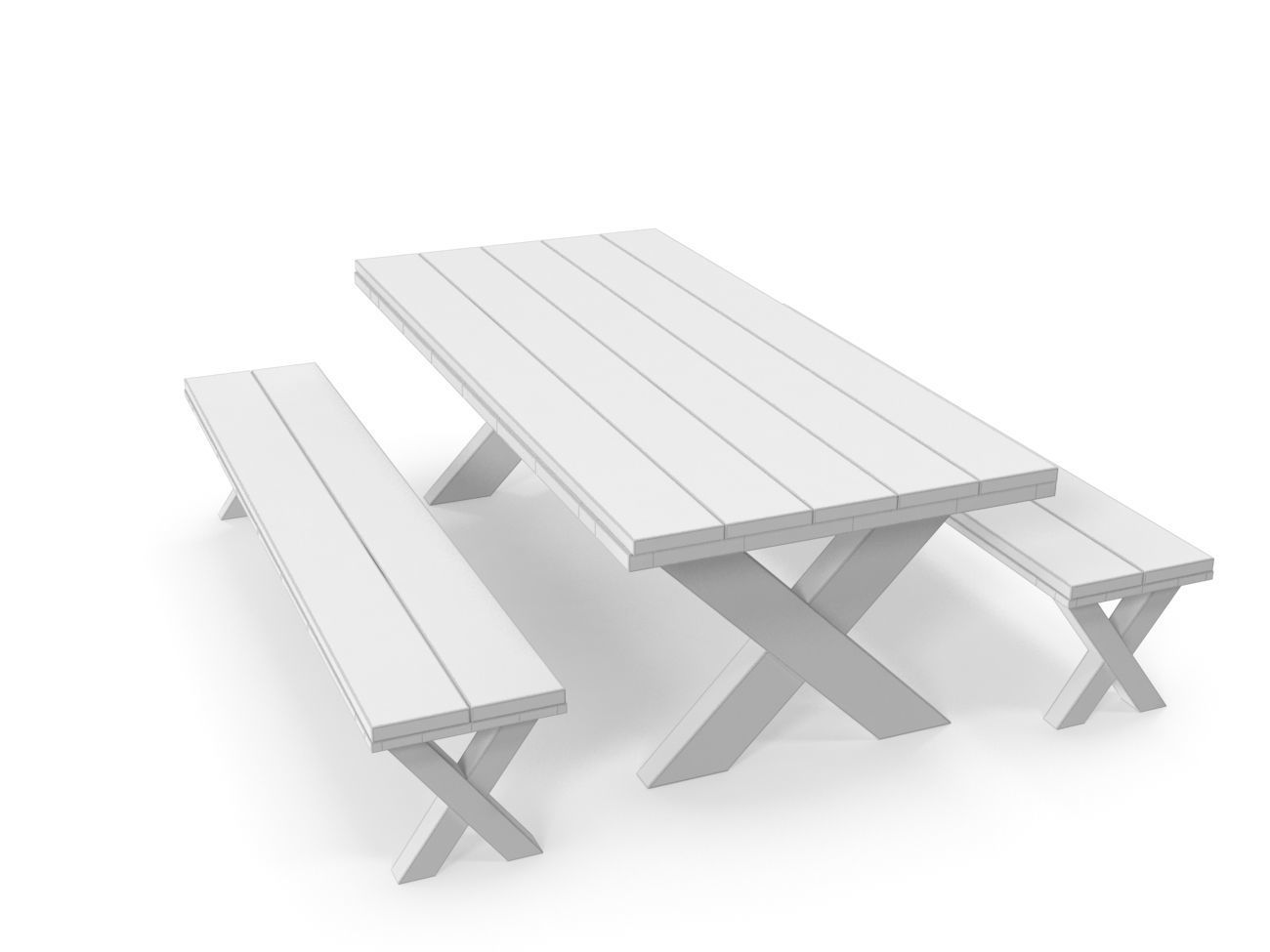 Park Table 03 PBR Low-poly 3D model_7