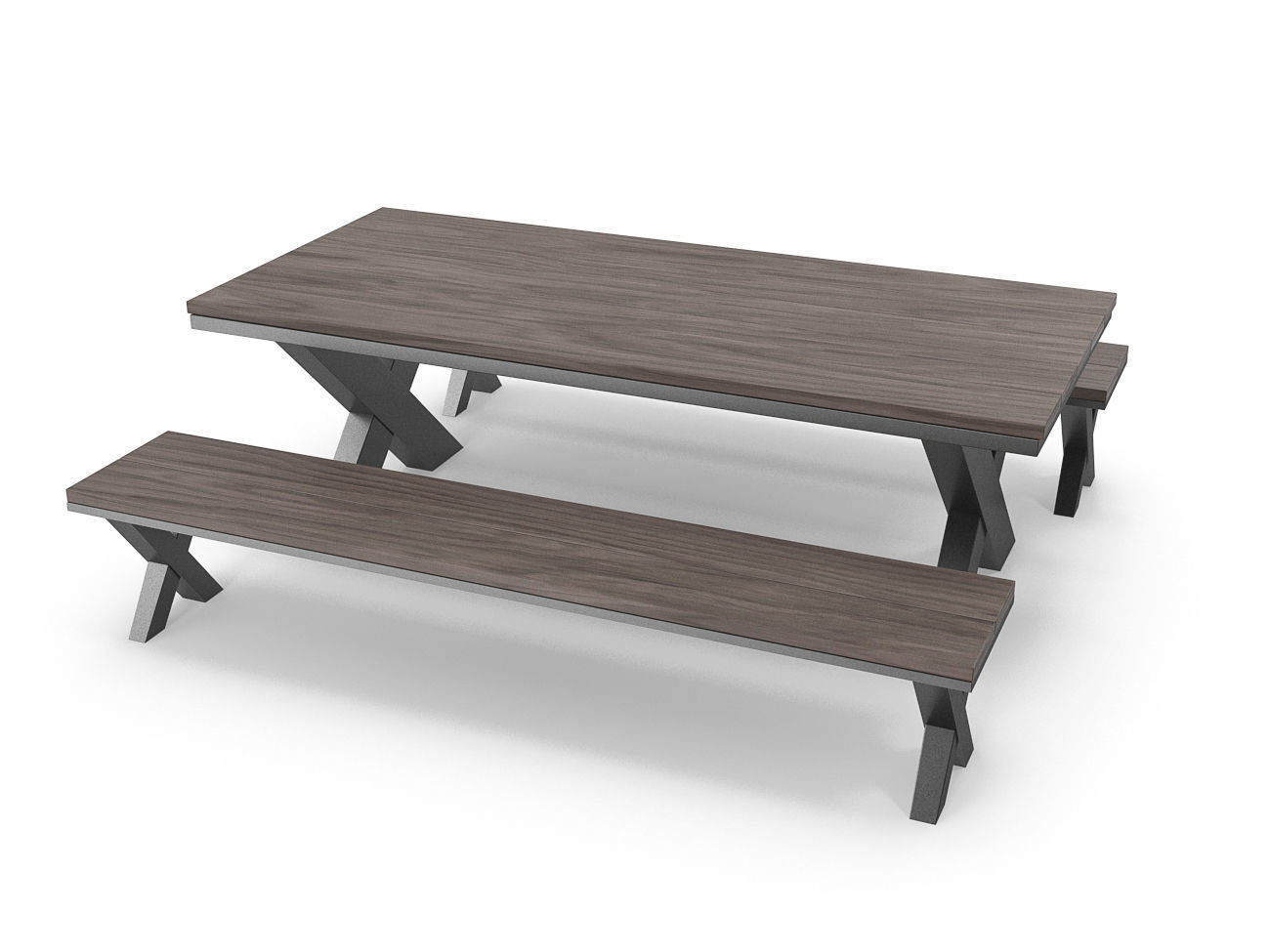 Park Table 03 PBR Low-poly 3D model_1