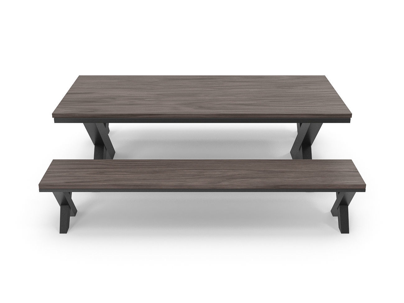 Park Table 03 PBR Low-poly 3D model_2