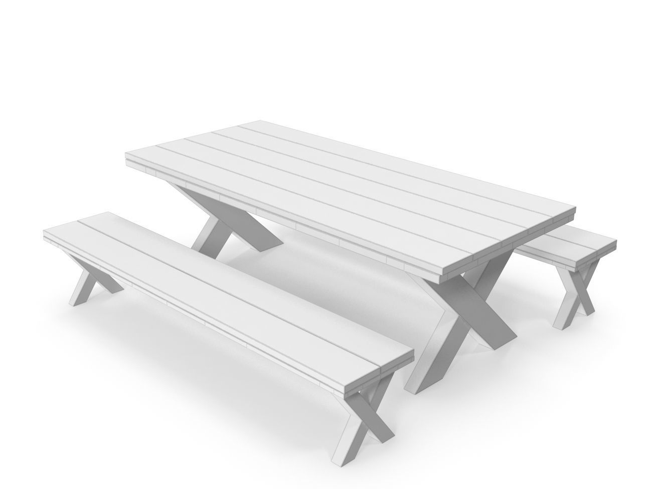 Park Table 03 PBR Low-poly 3D model_8