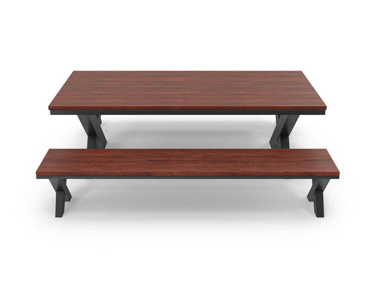 Park Table 05 PBR Low-poly 3D model_2