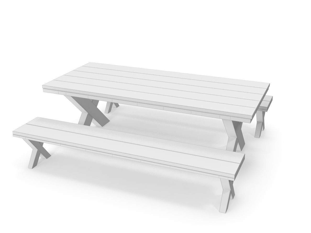 Park Table 05 PBR Low-poly 3D model_9