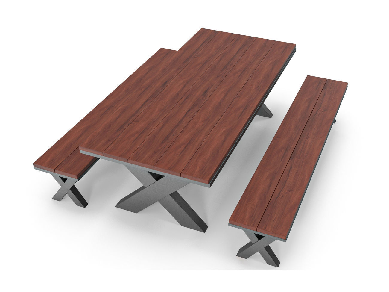 Park Table 05 PBR Low-poly 3D model_4