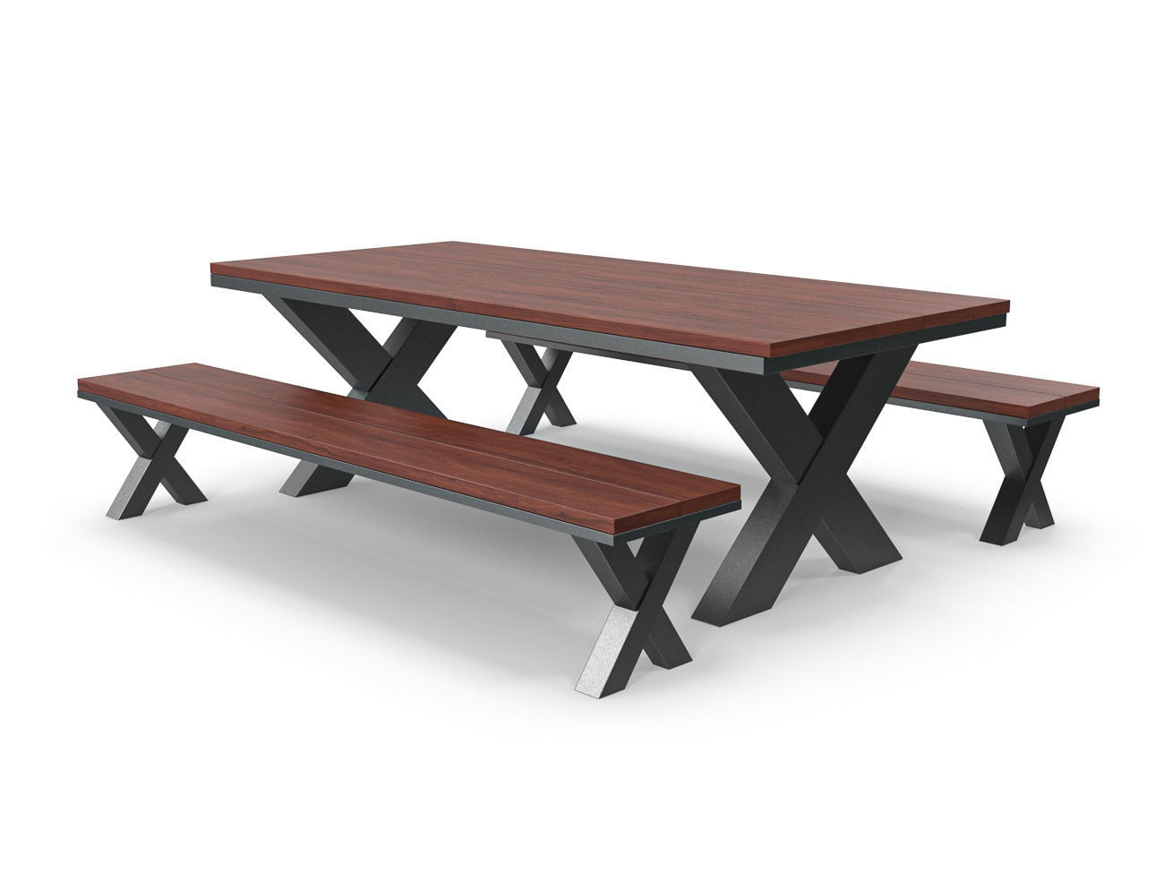 Park Table 05 PBR Low-poly 3D model_6