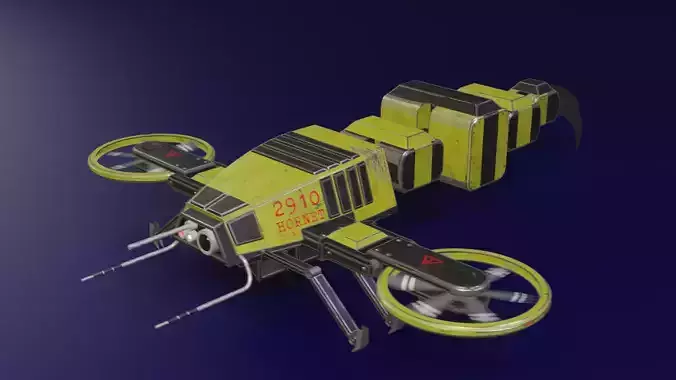 Hornet Drone Sci-Fi LowPoly Gameready 3D model