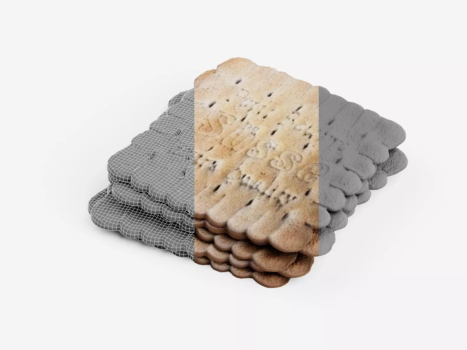 Biscuit 3D Scan Lowpoly Pbr Low-poly 3D model