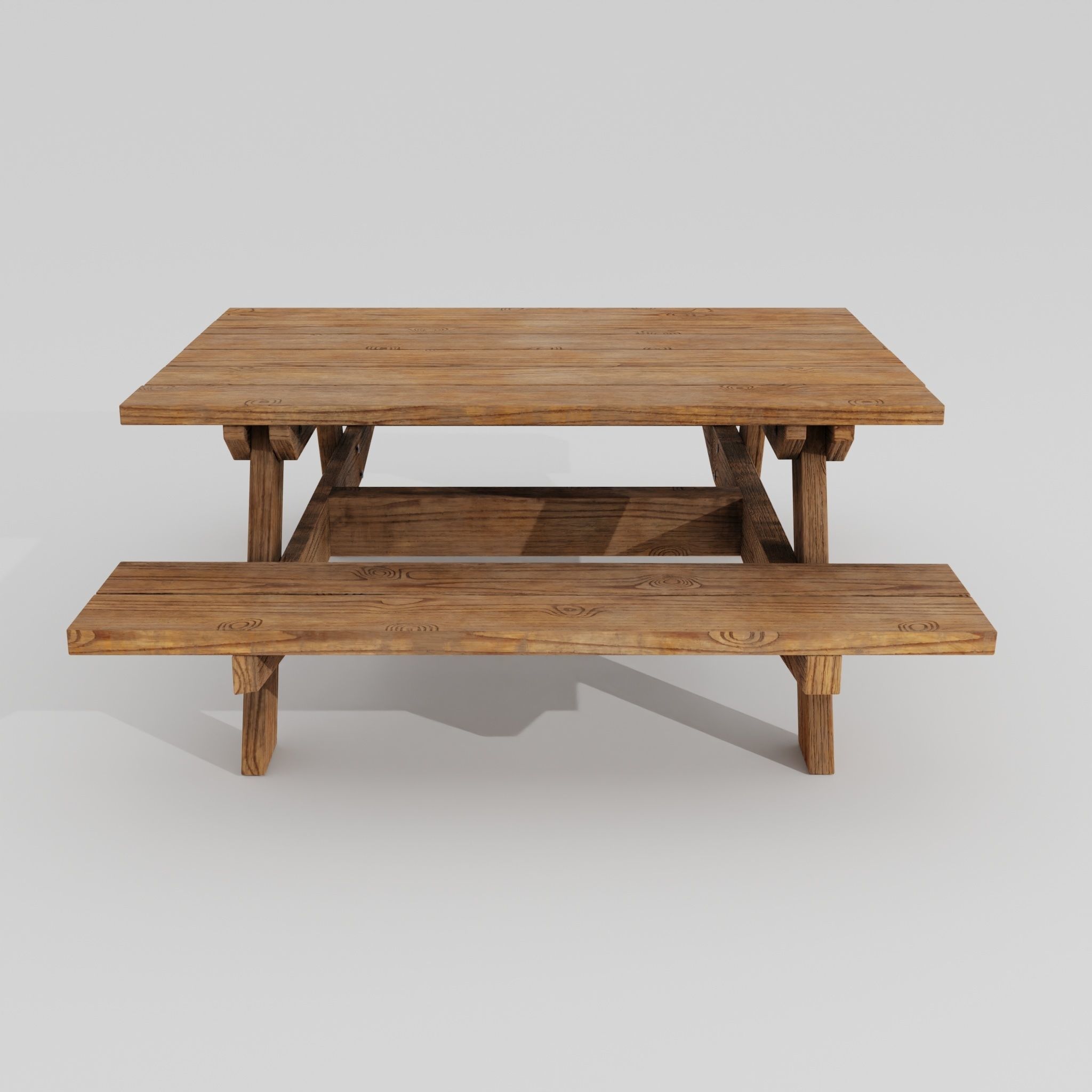 Picnic table 3D model_7