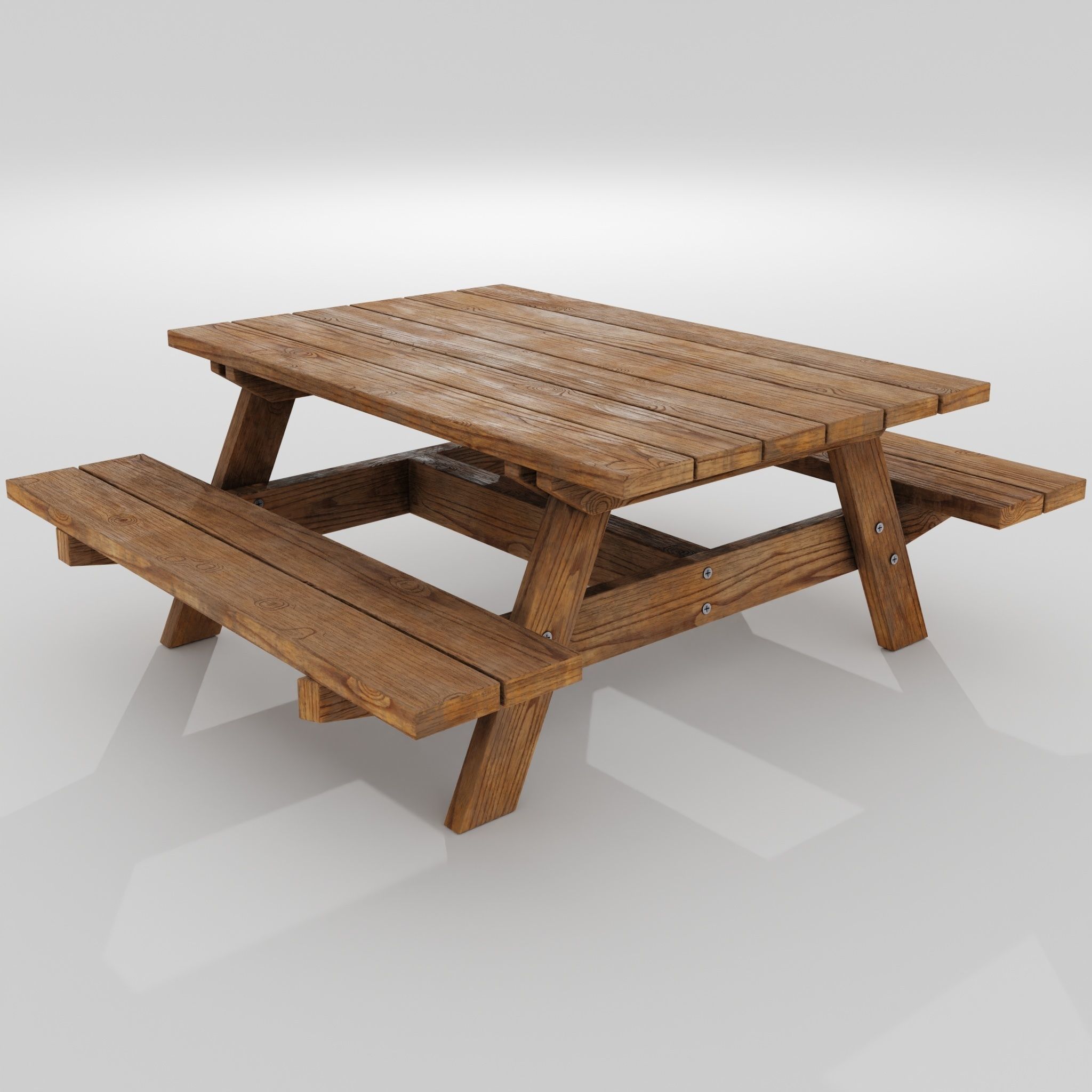 Picnic table 3D model_4