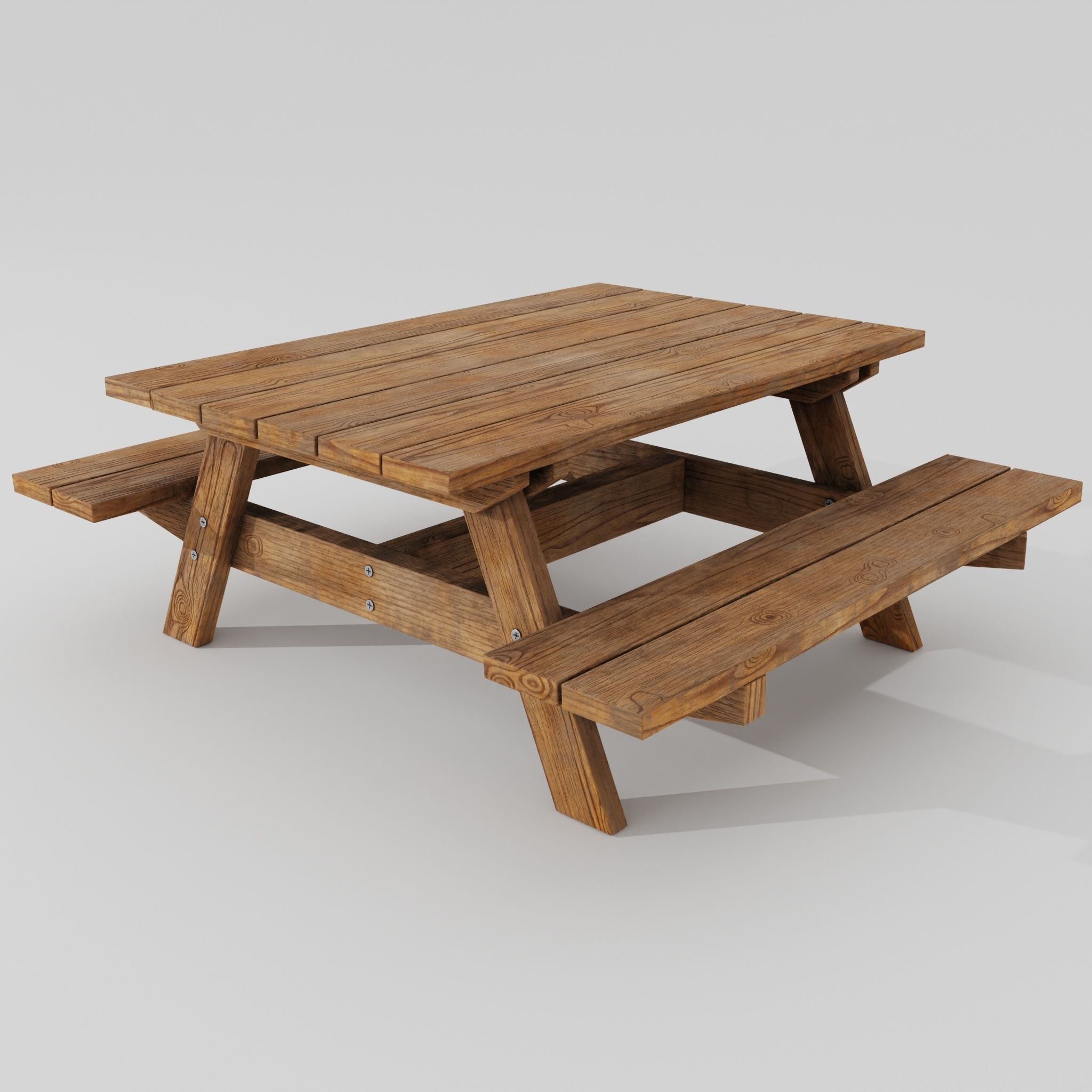 Picnic table 3D model_2