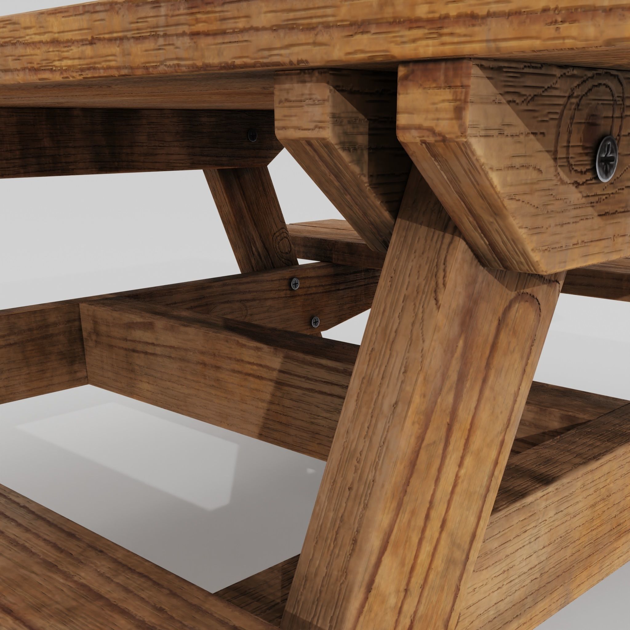 Picnic table 3D model_11