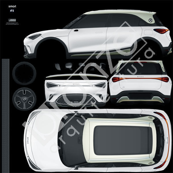 Smart 1 2023 Low-poly 3D model_22