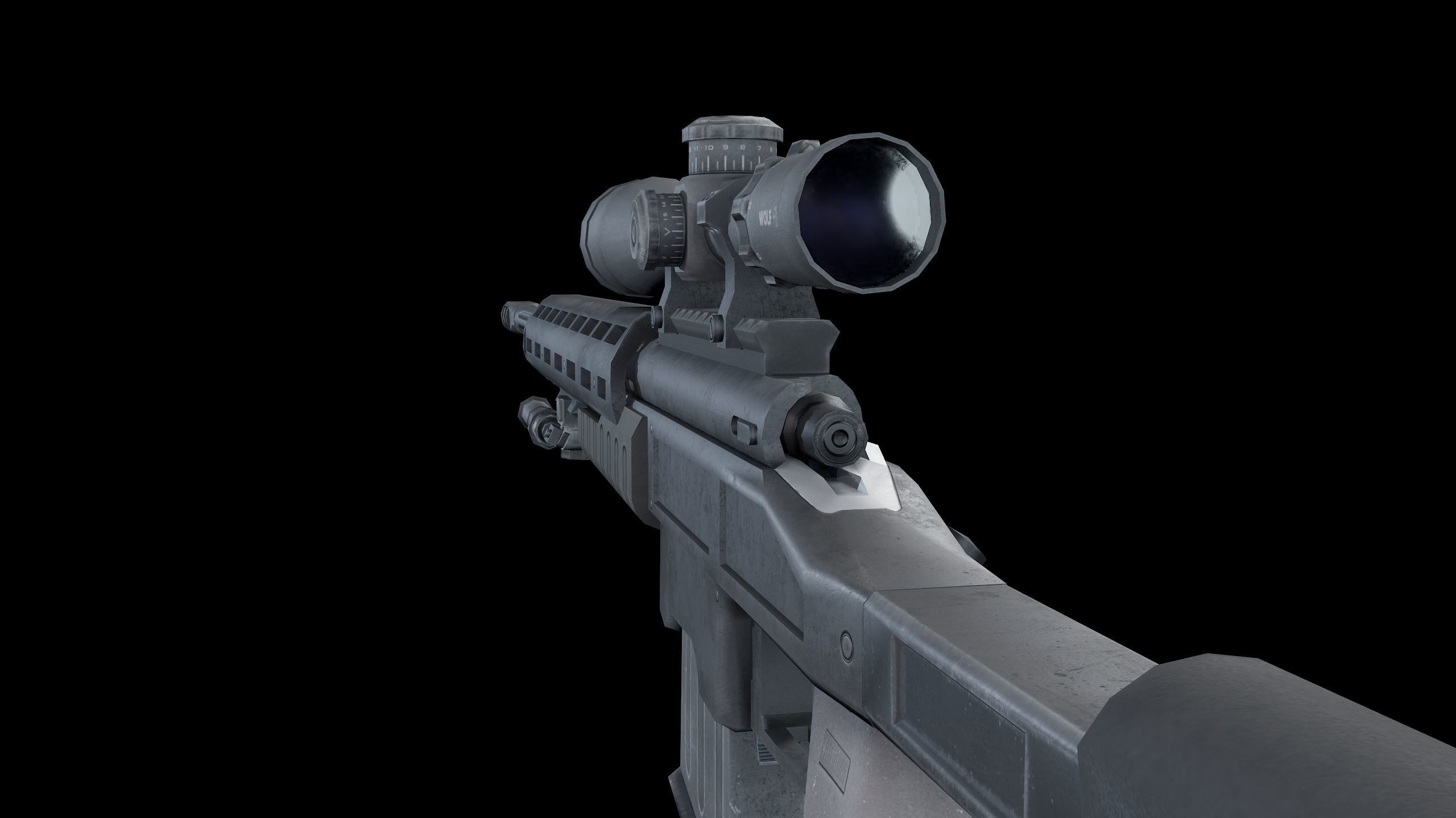 Sniper Rifle Low-poly 3D model_13