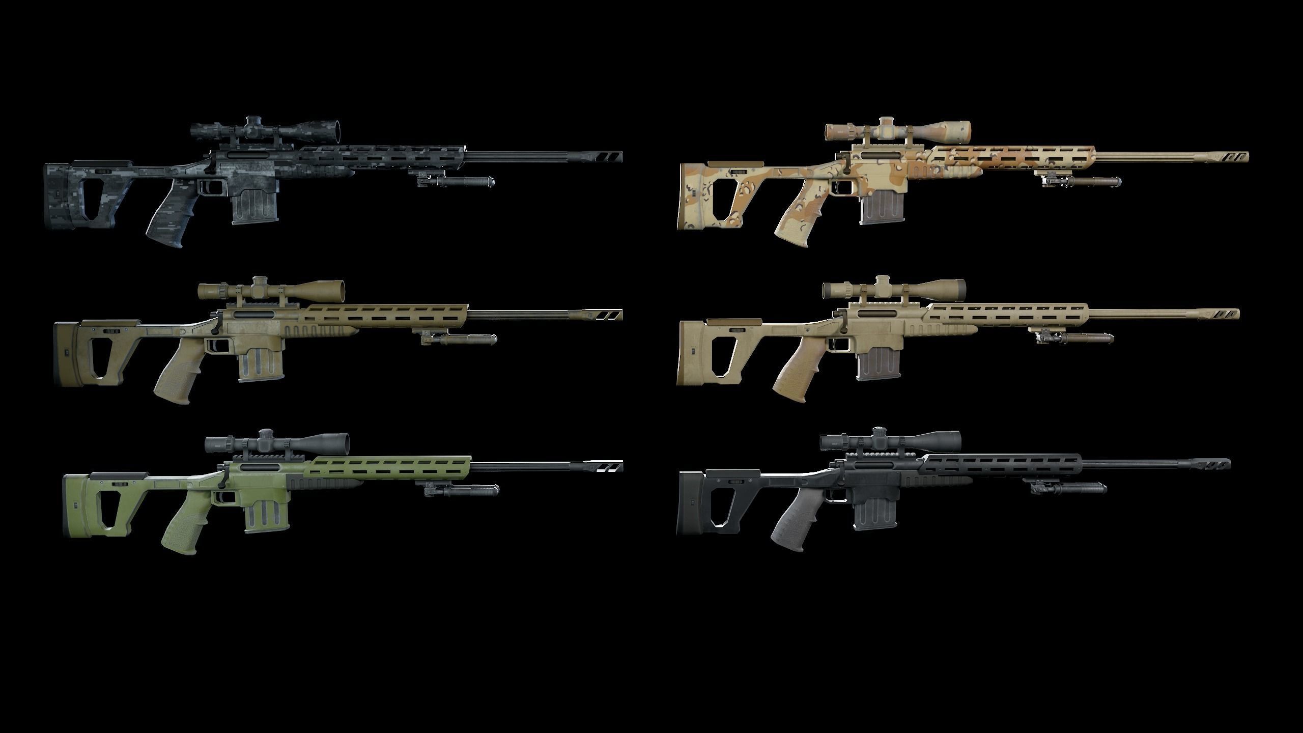 Sniper Rifle Low-poly 3D model_3