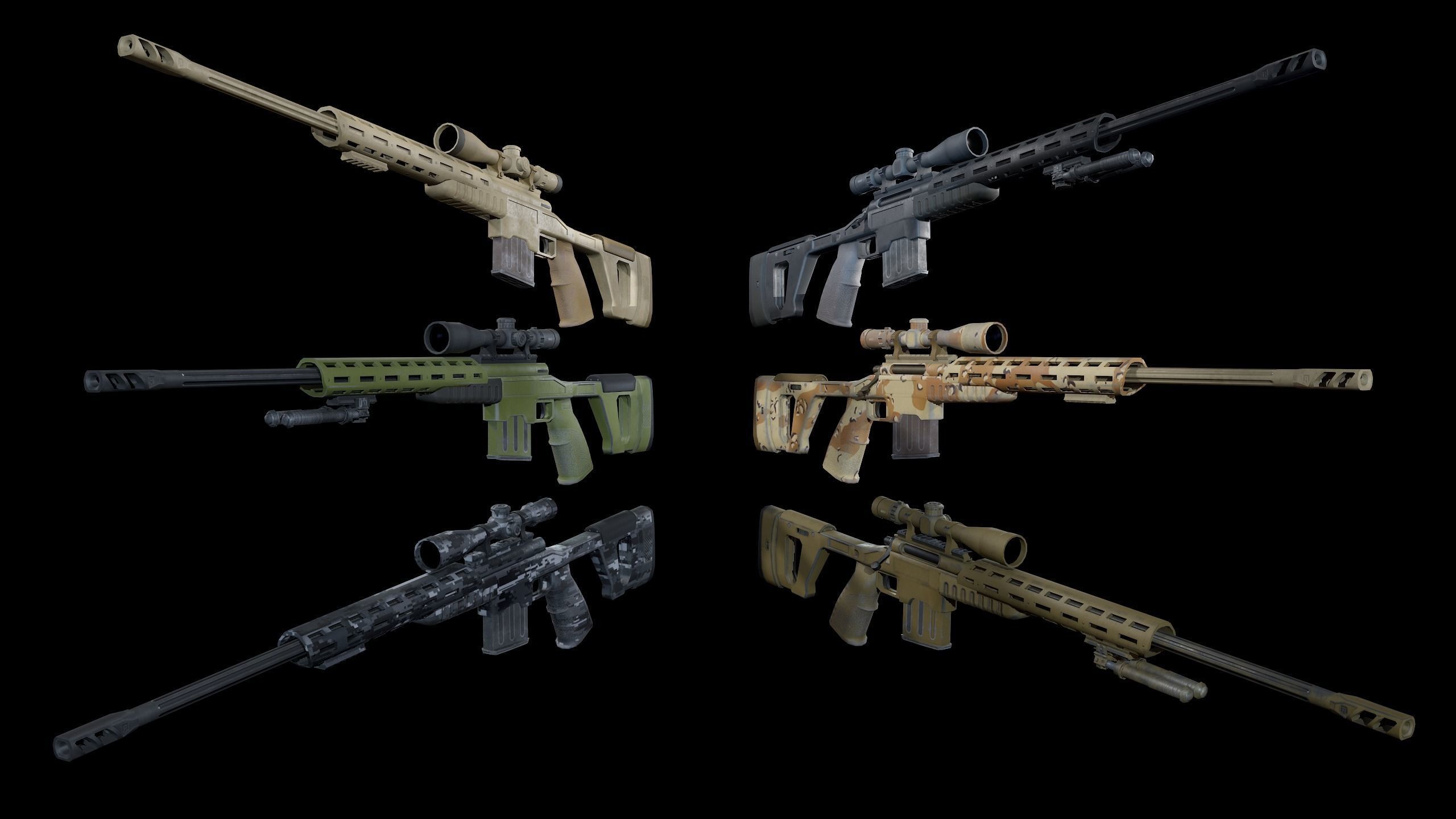 Sniper Rifle Low-poly 3D model_12