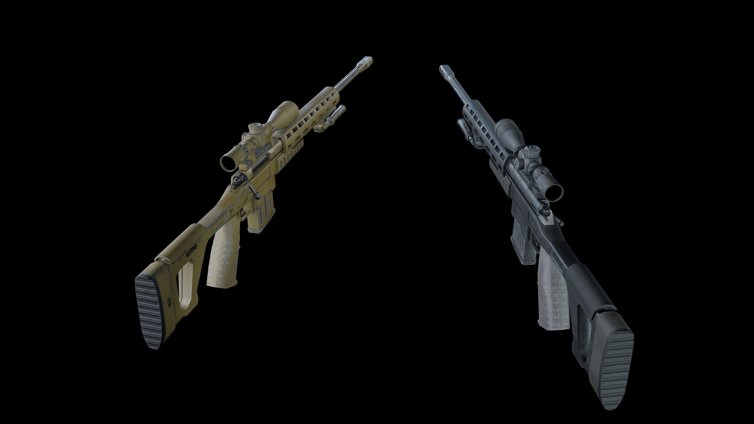 Sniper Rifle Low-poly 3D model_11