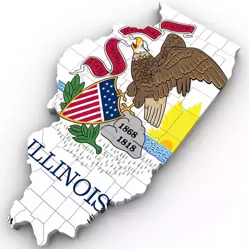 Illinois Political Map 3D model