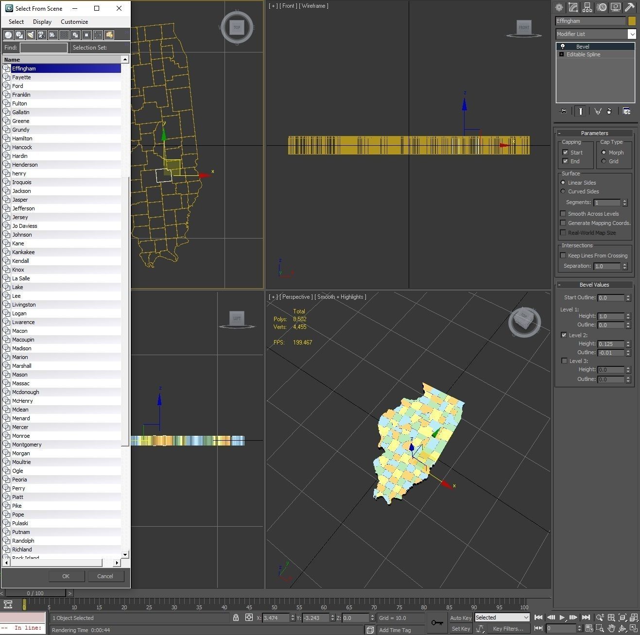 Illinois Political Map 3D model_8