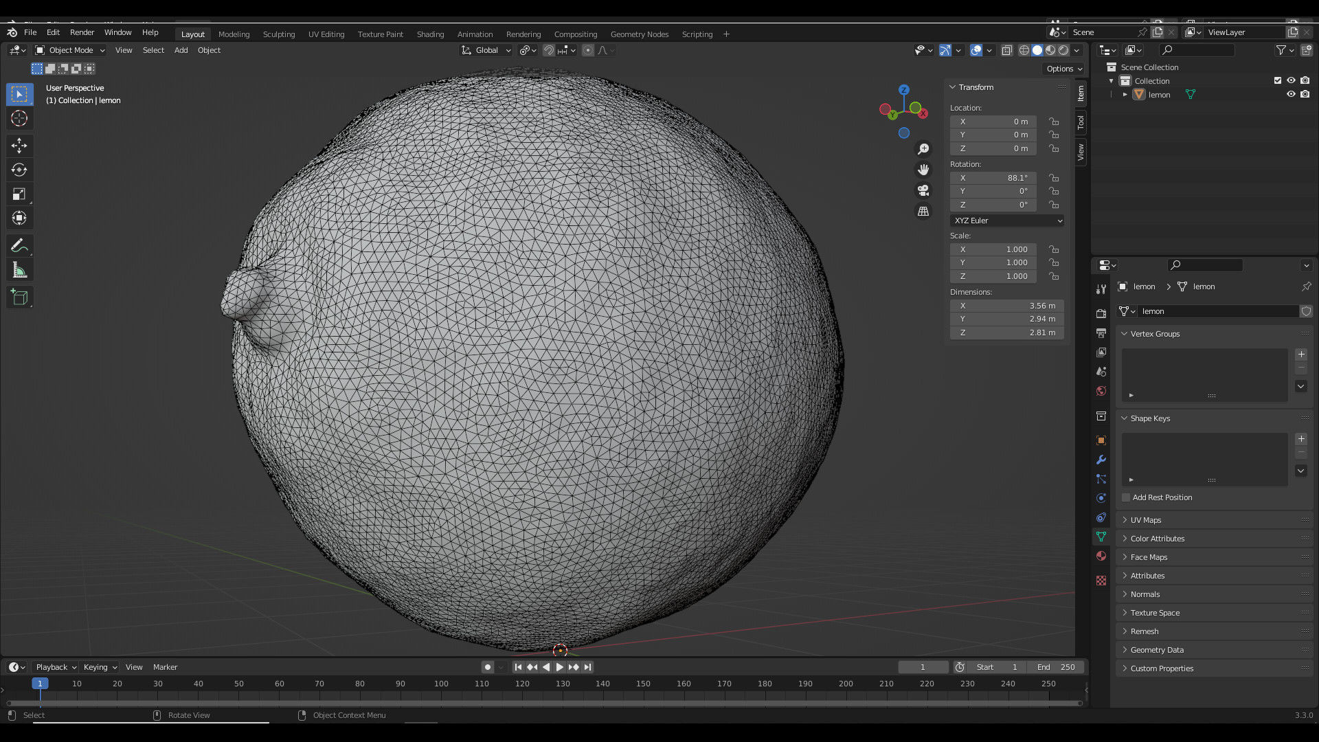 Photogrammetric model of a lemon 3D model_9