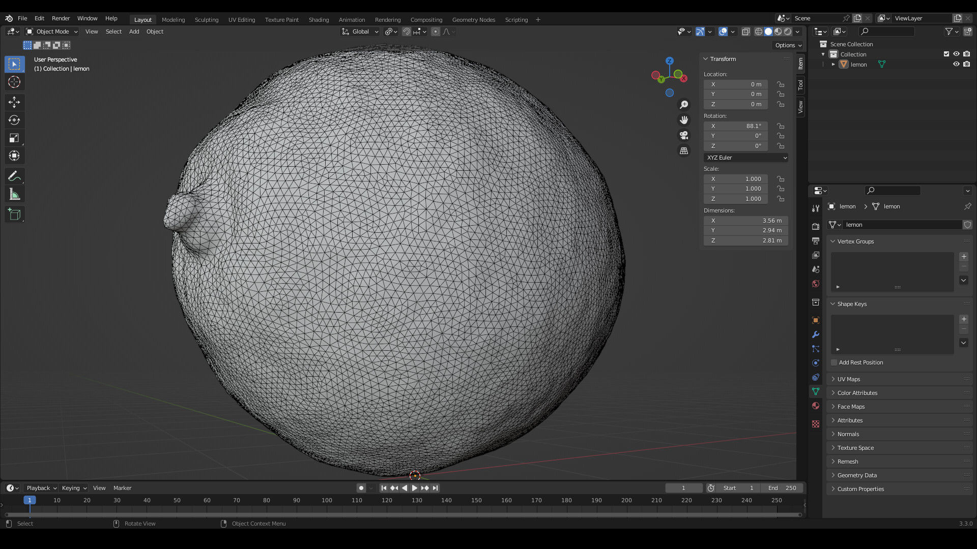 Photogrammetric model of a lemon 3D model_8