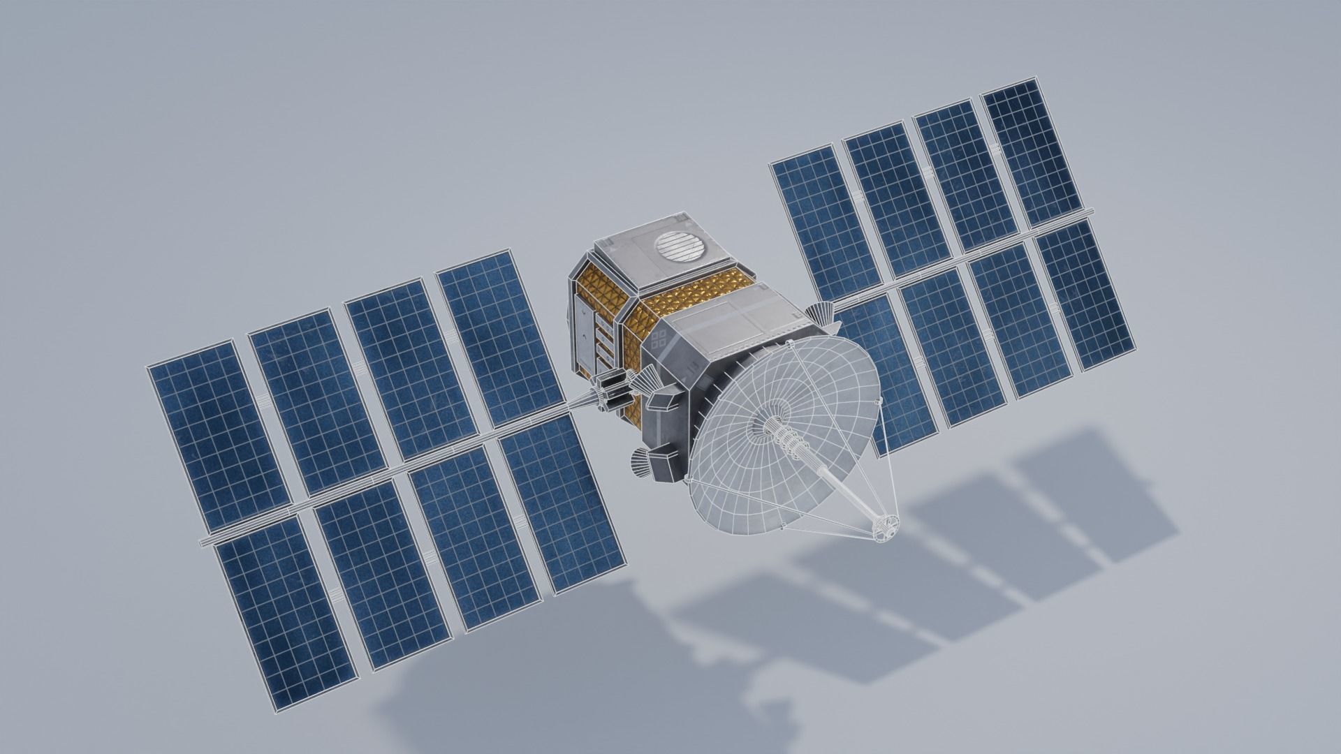 Sci-fi Satellite with 4K Textures Low-poly 3D model_2