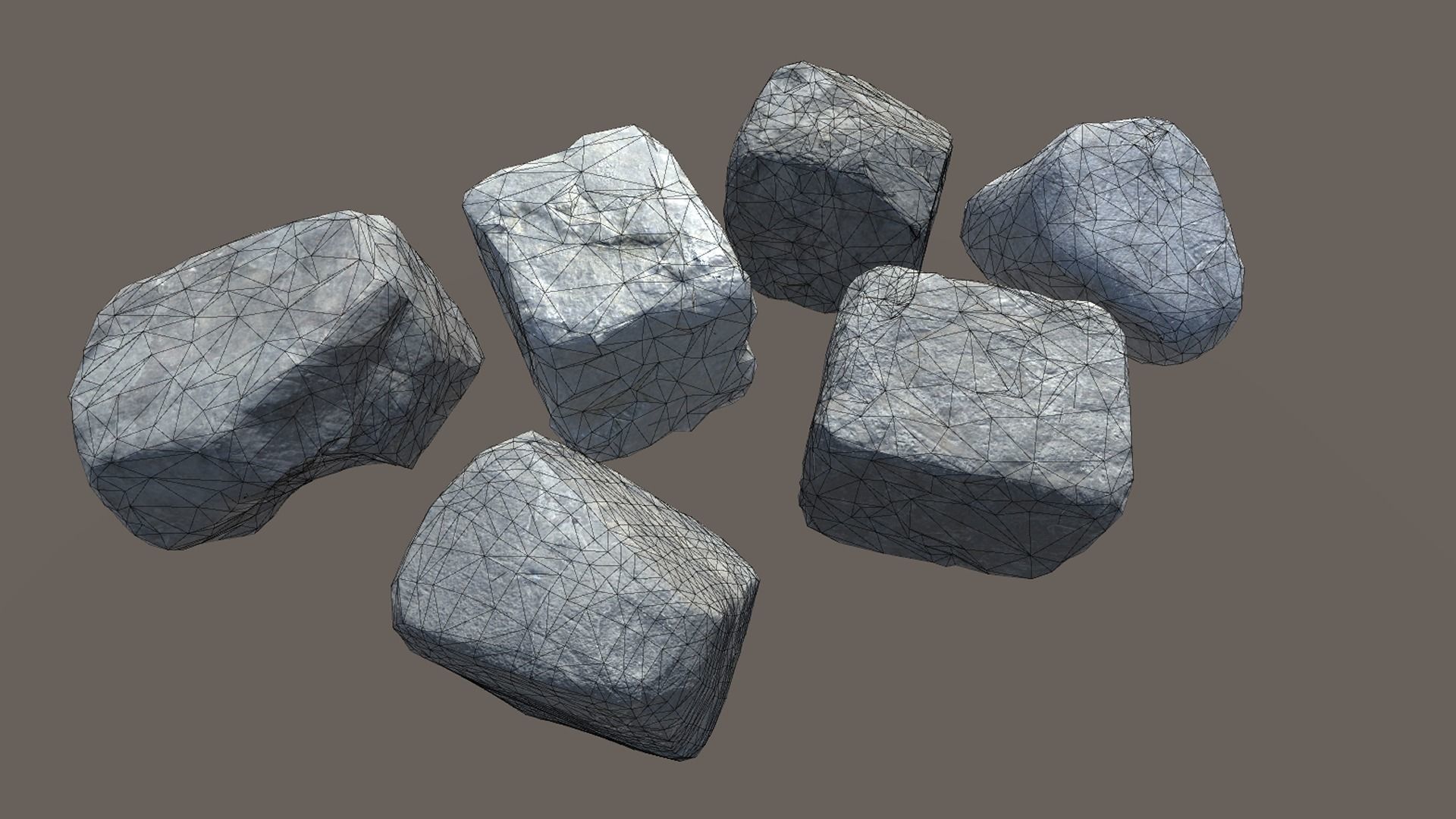PBR Stones sandstone rocks for sims Low-poly 3D model_3